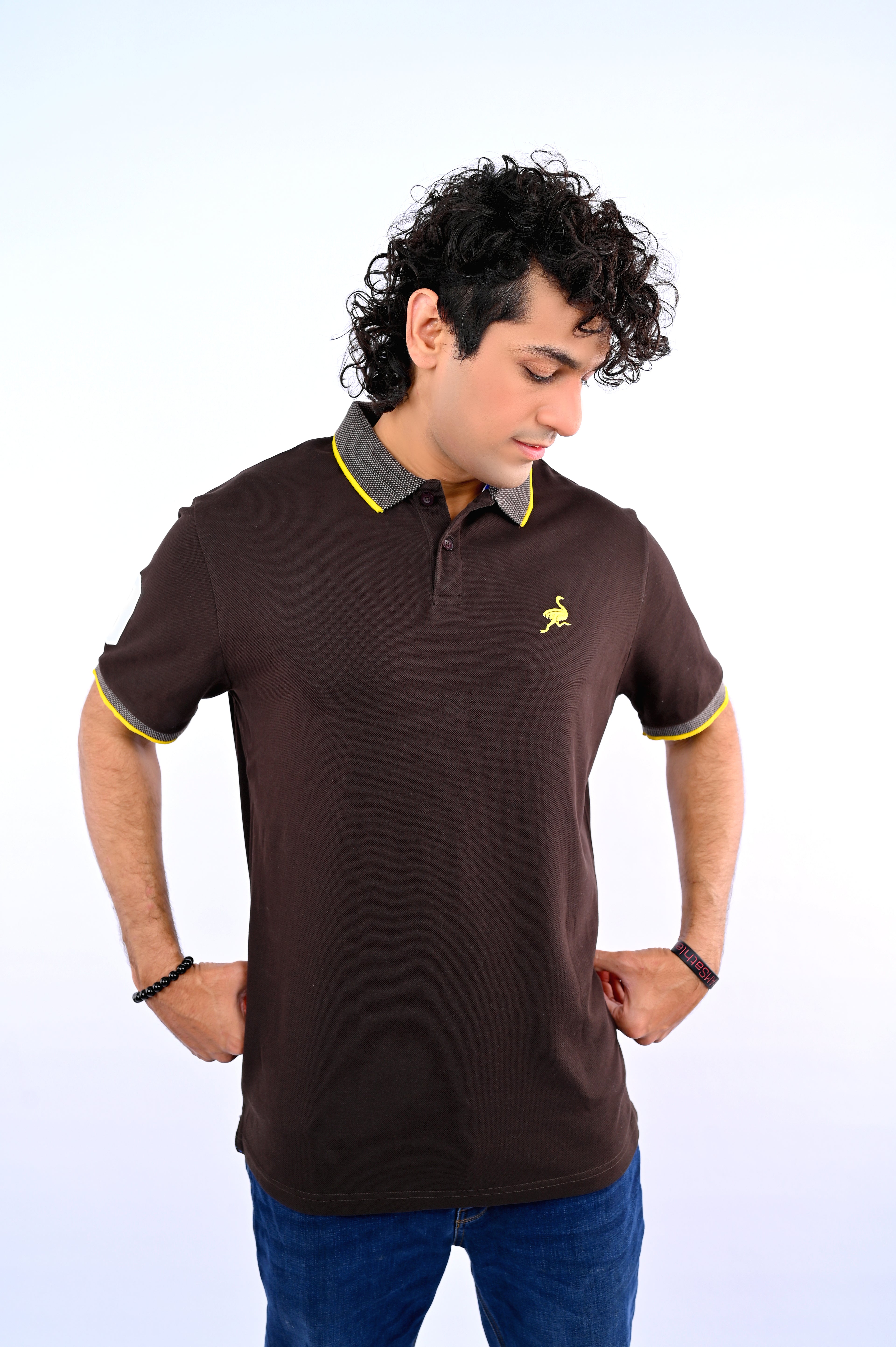 Dark Brown Ostrich Polo