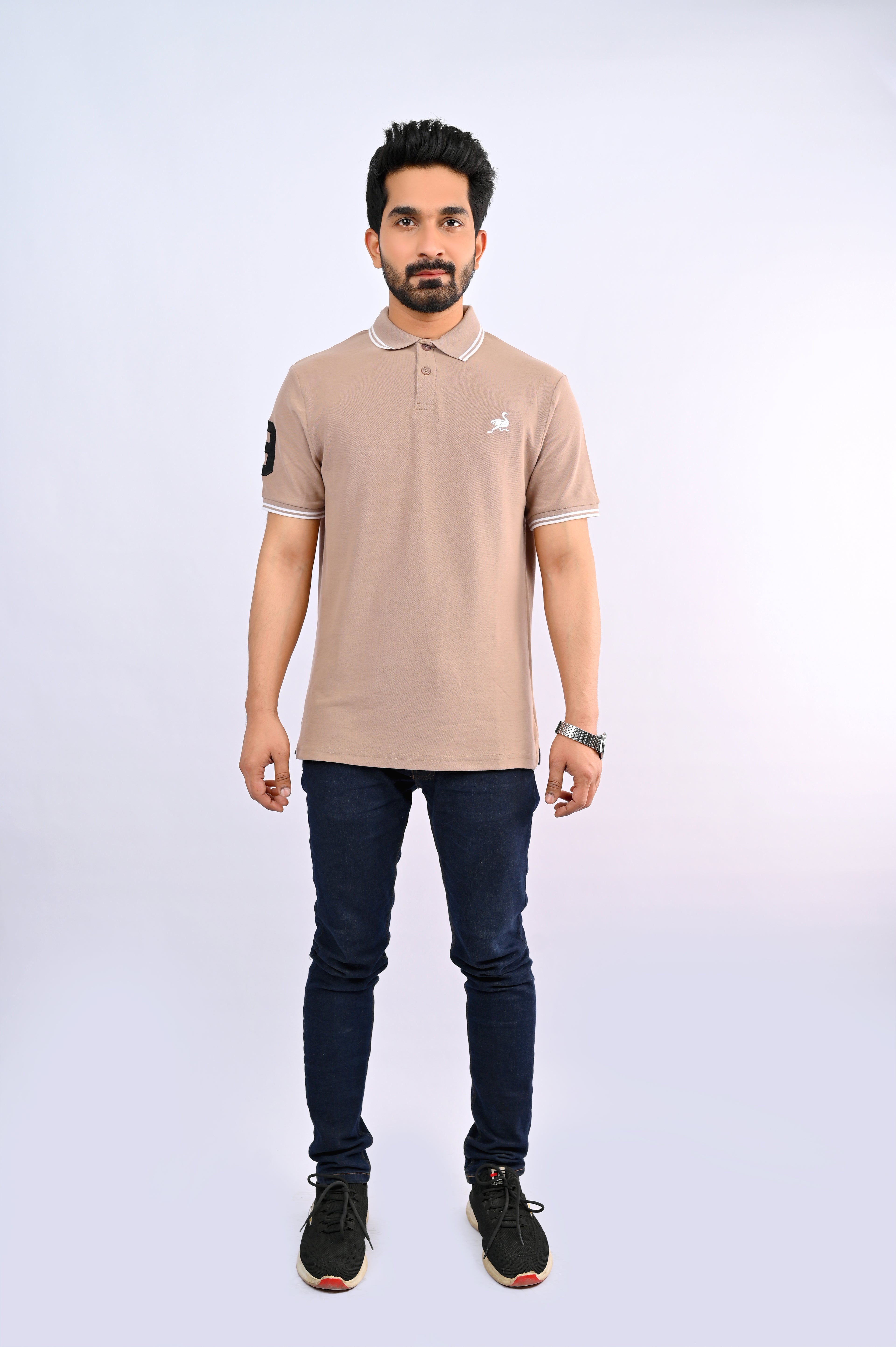 Sand Brown Ostrich Polo