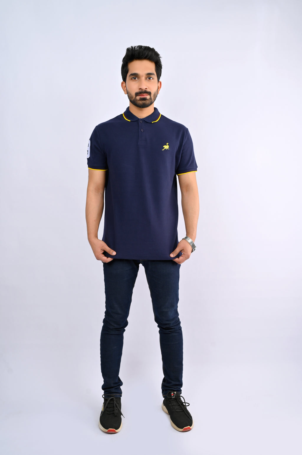 Navy Blue Ostrich Polo