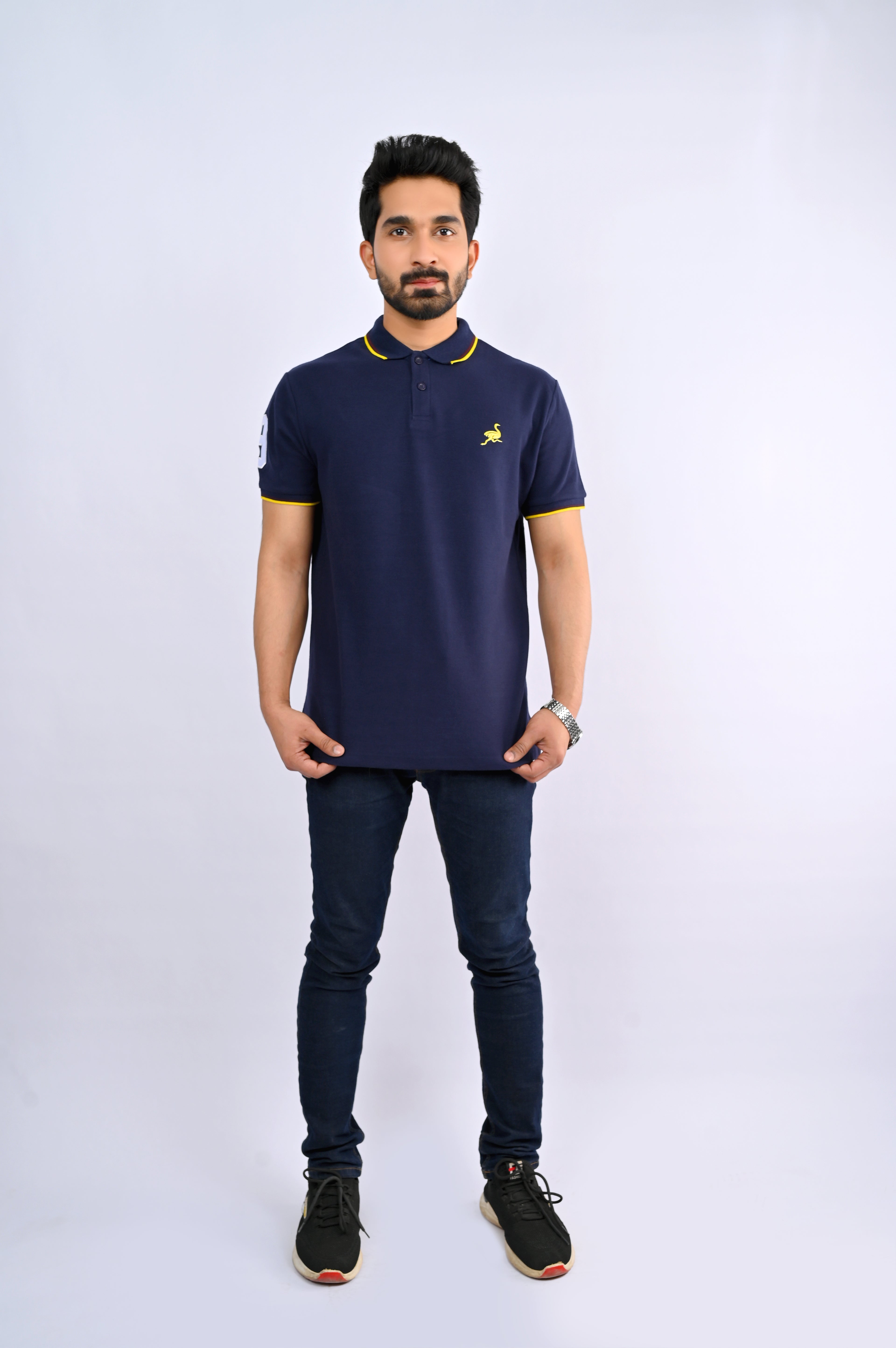 Navy Blue Ostrich Polo