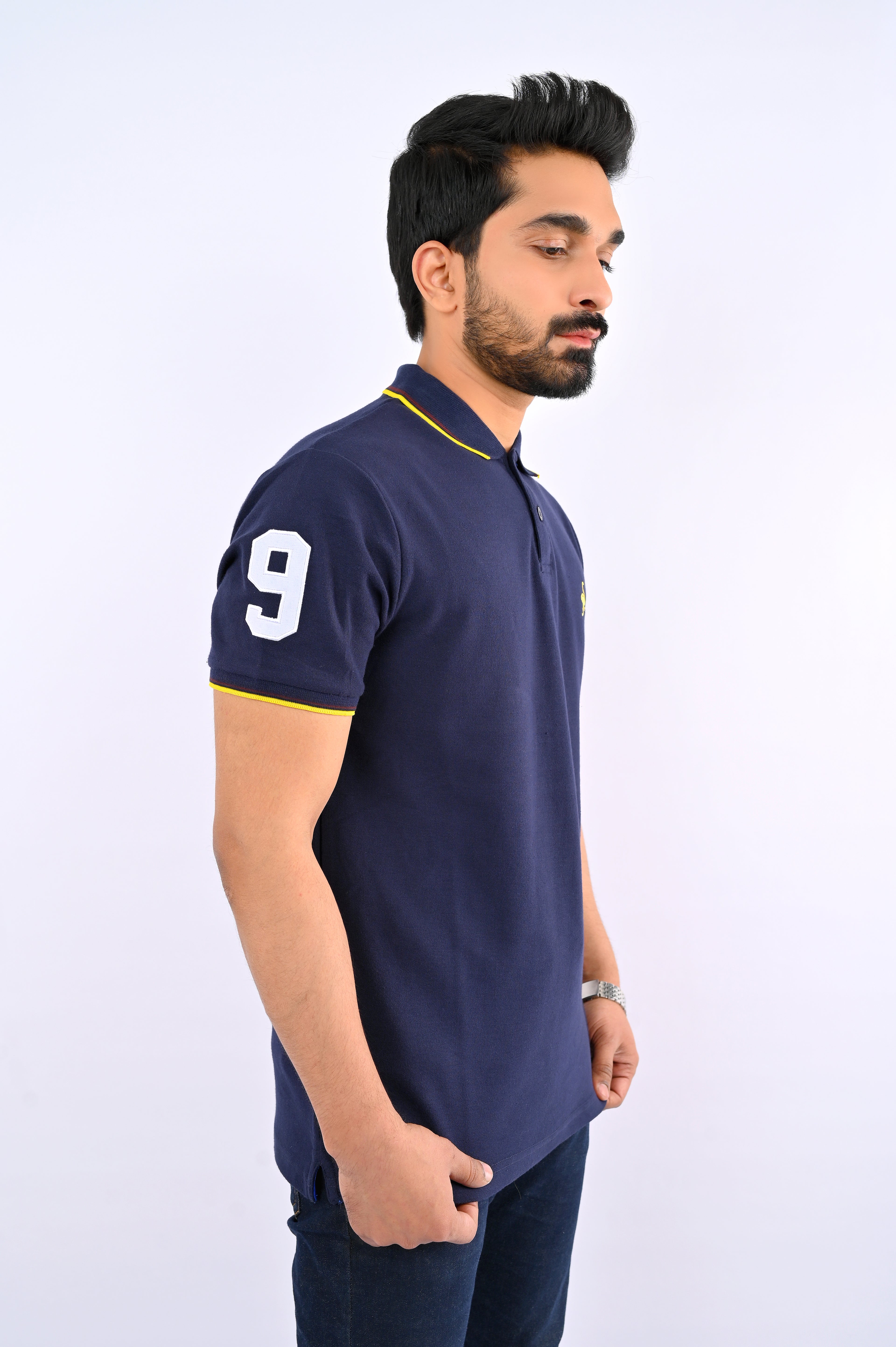 Navy Blue Ostrich Polo