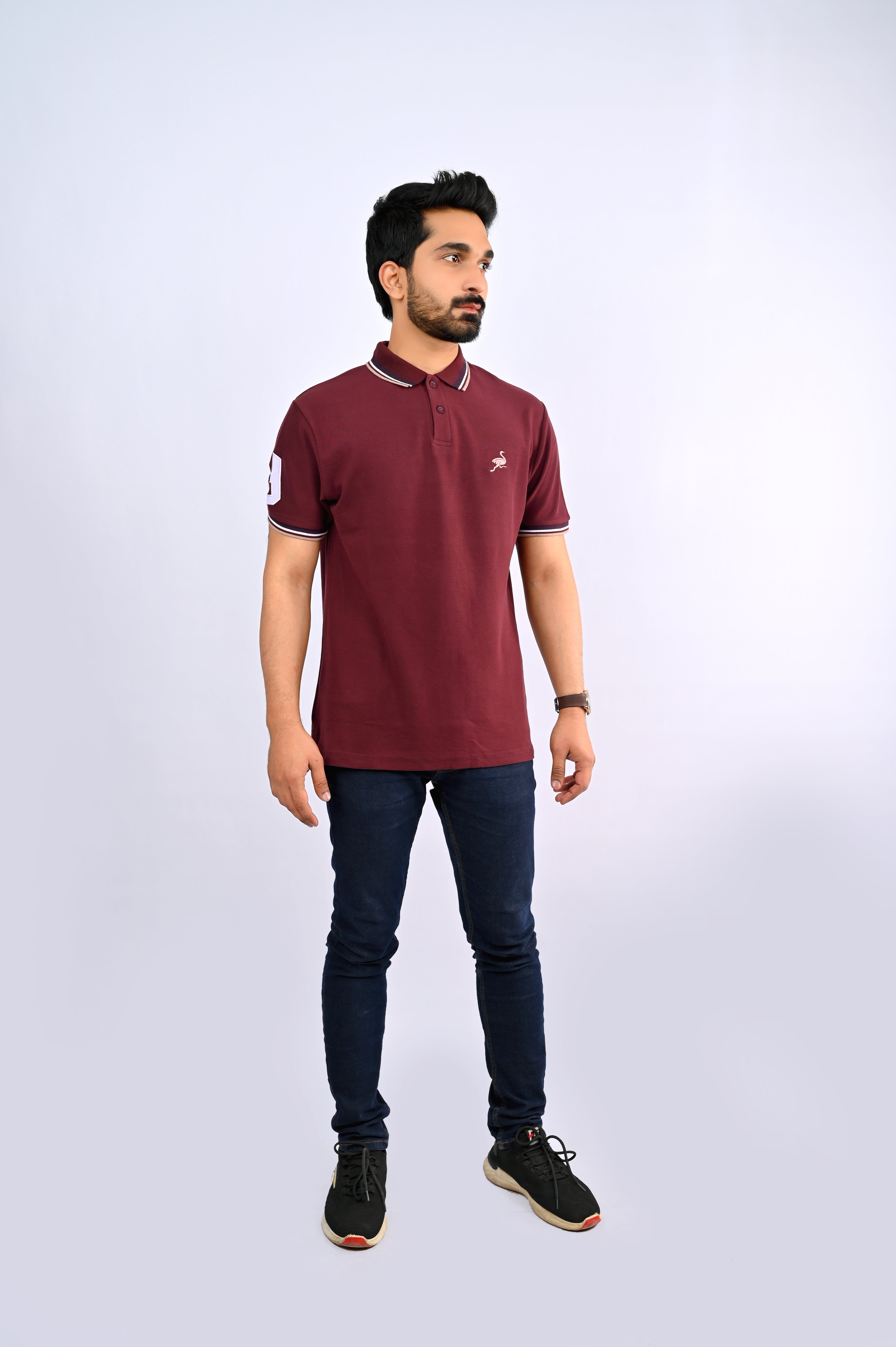 Maroon Ostrich Polo