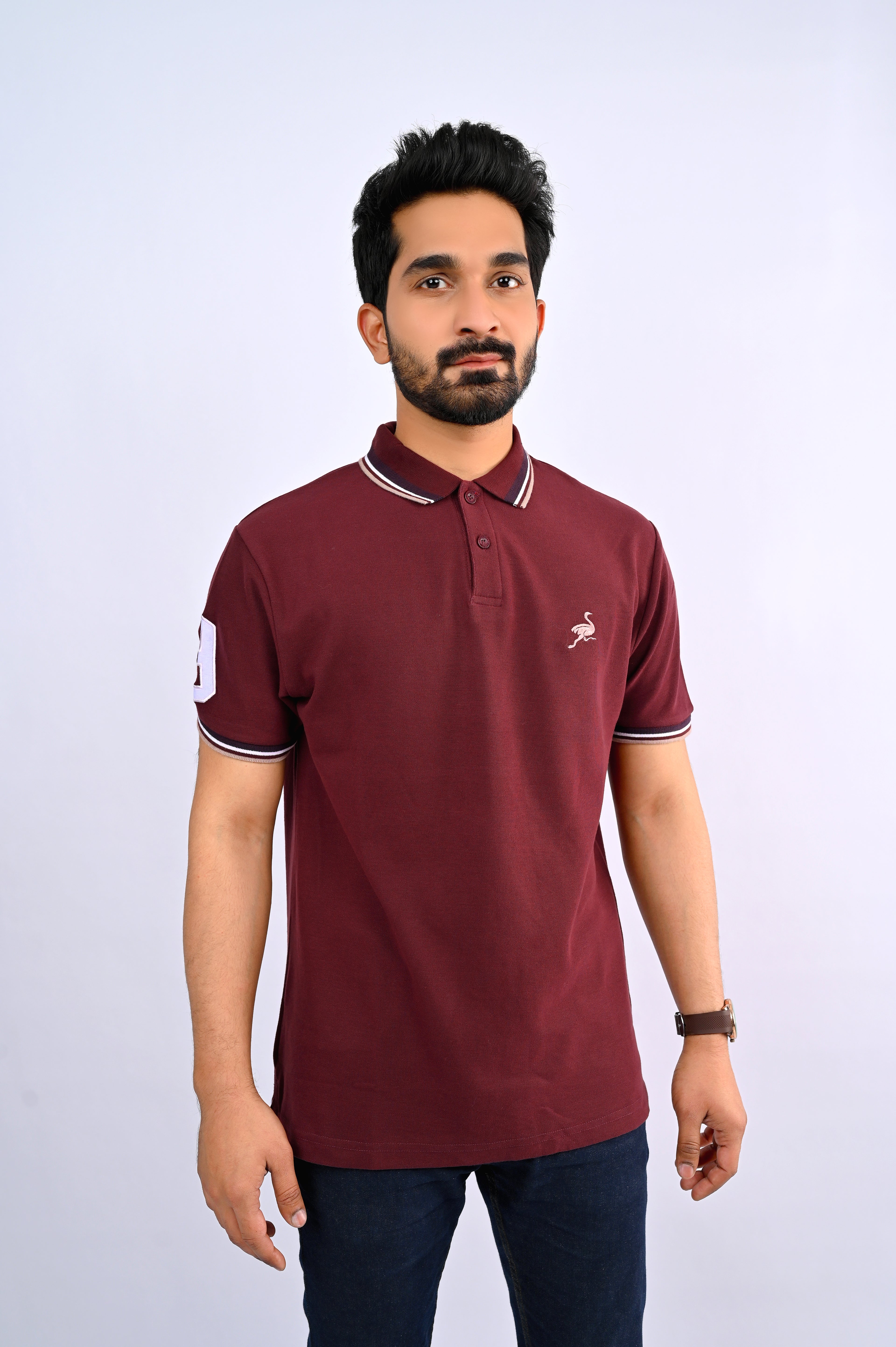 Maroon Ostrich Polo