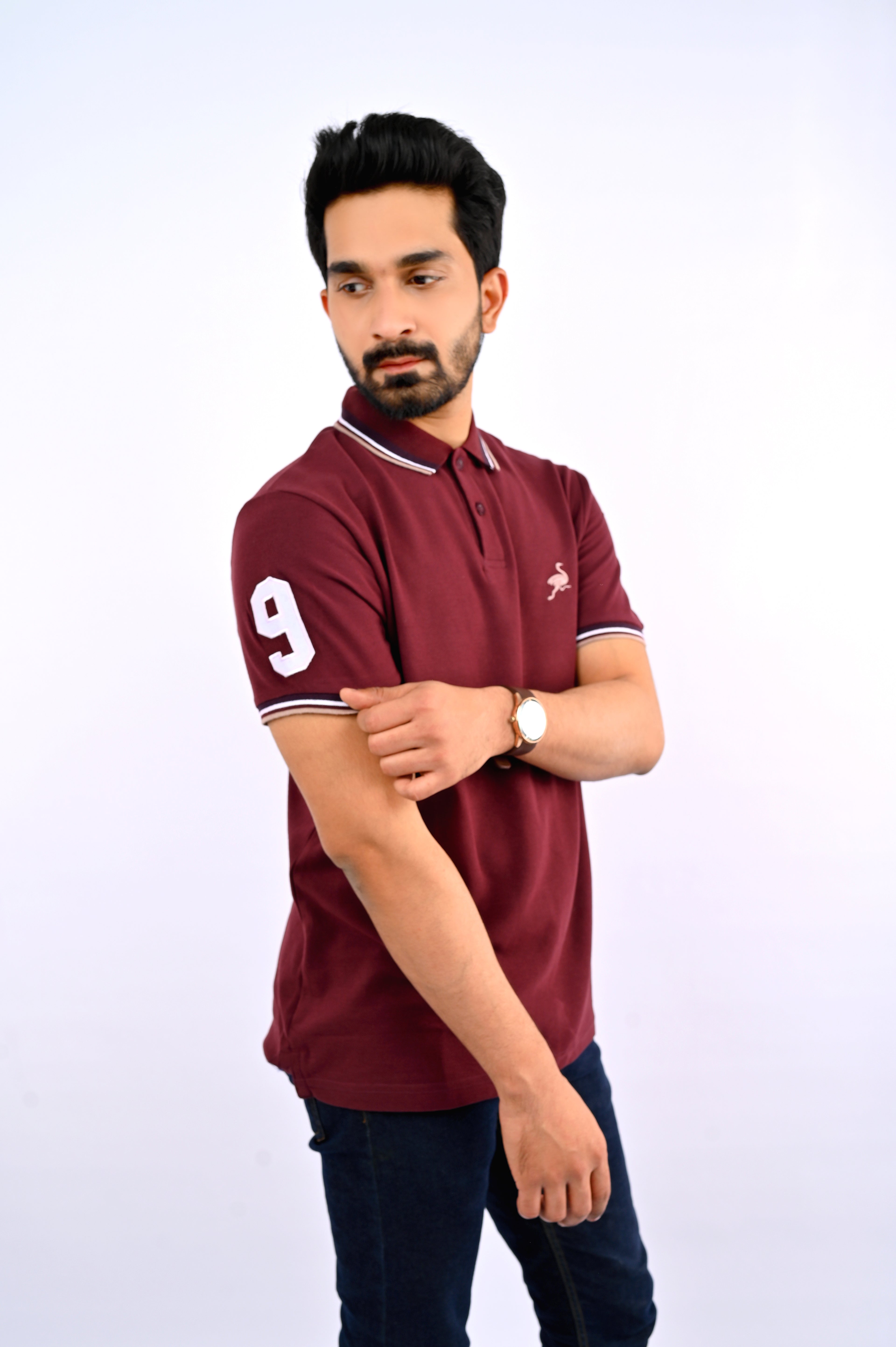 Maroon Ostrich Polo
