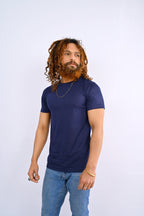 Navy Blue Round Neck