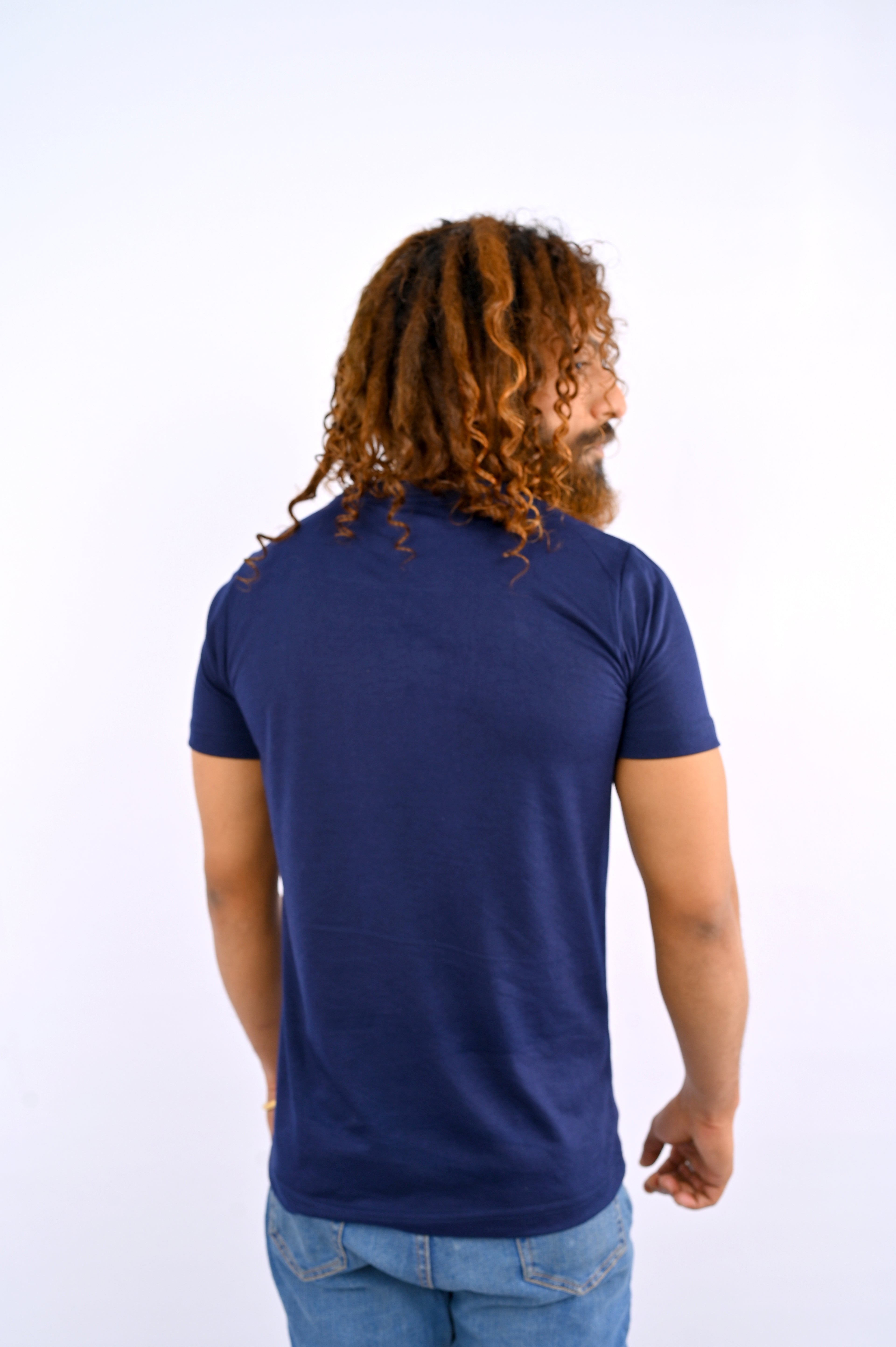 Navy Blue Round Neck