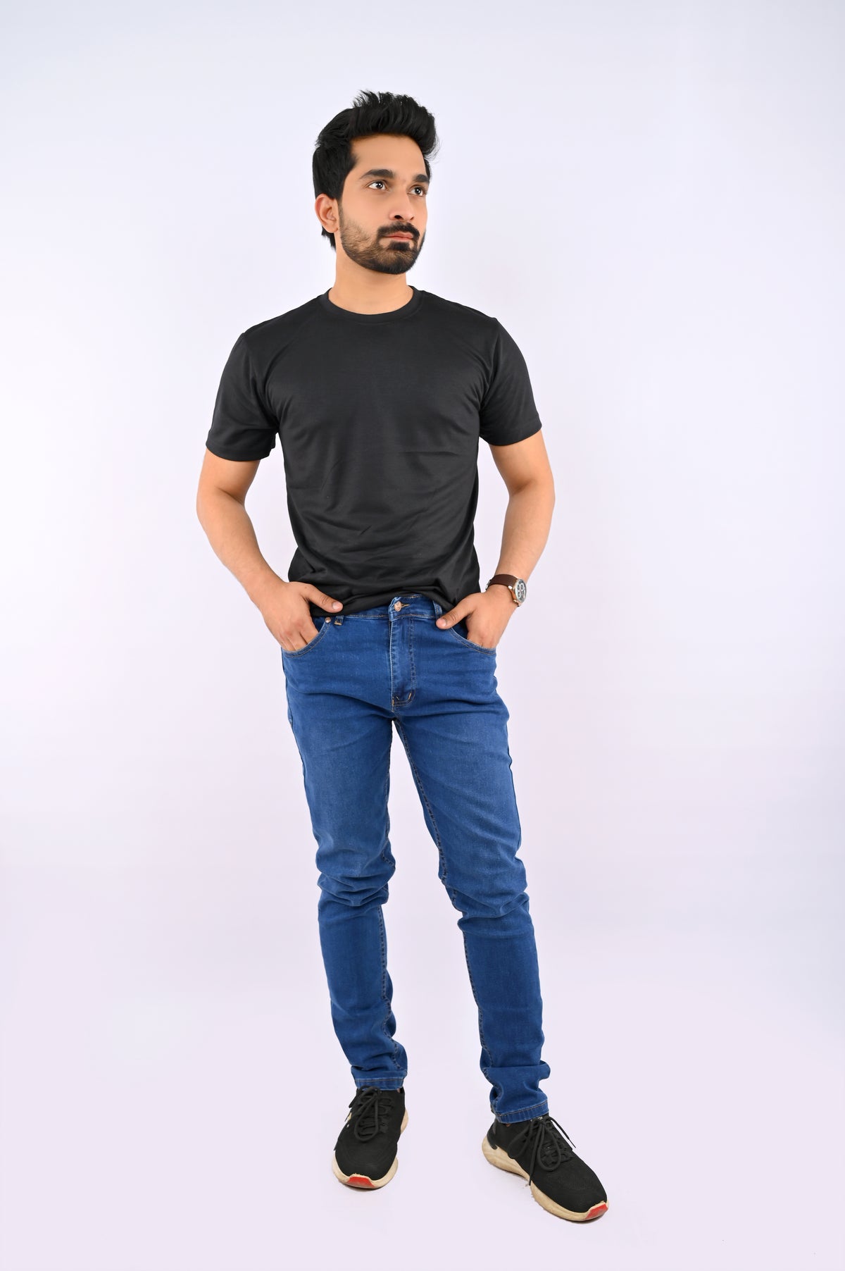Signature Black Round Neck