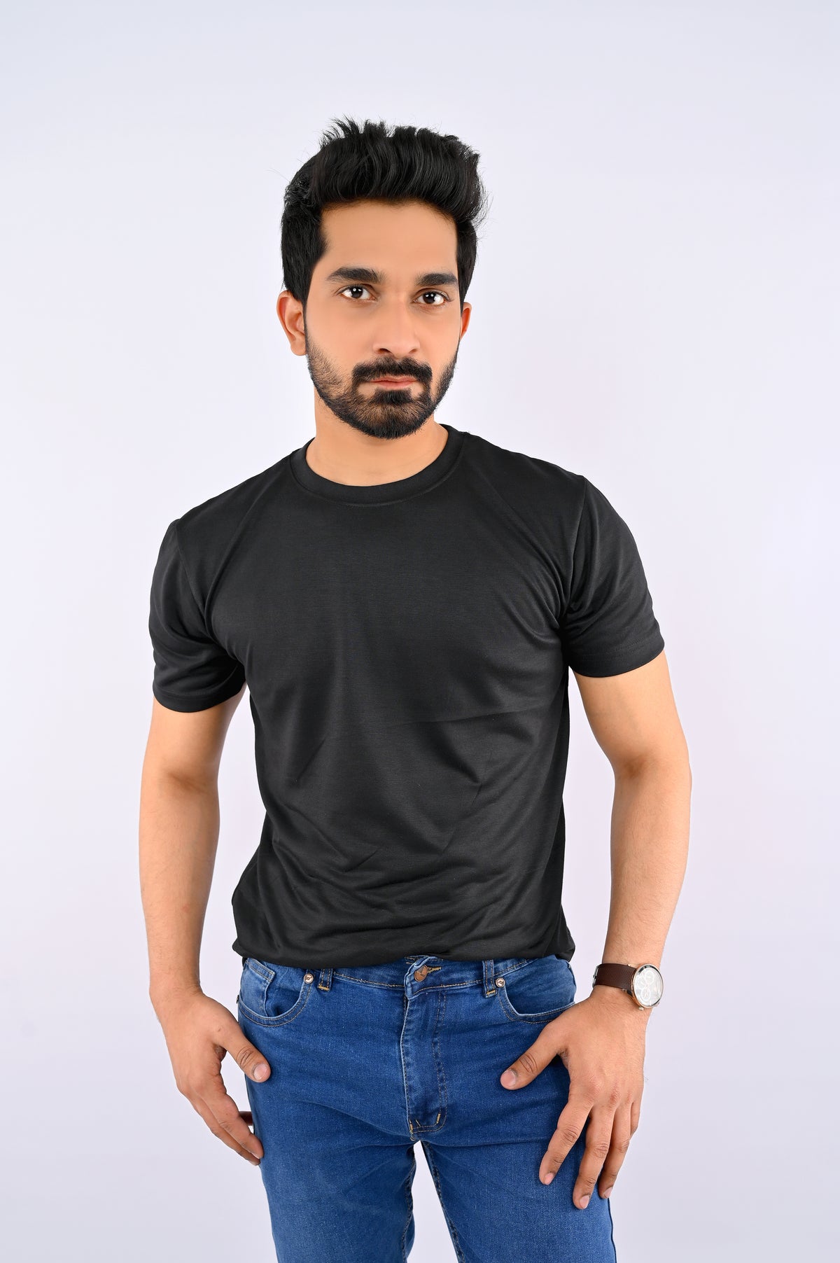 Signature Black Round Neck
