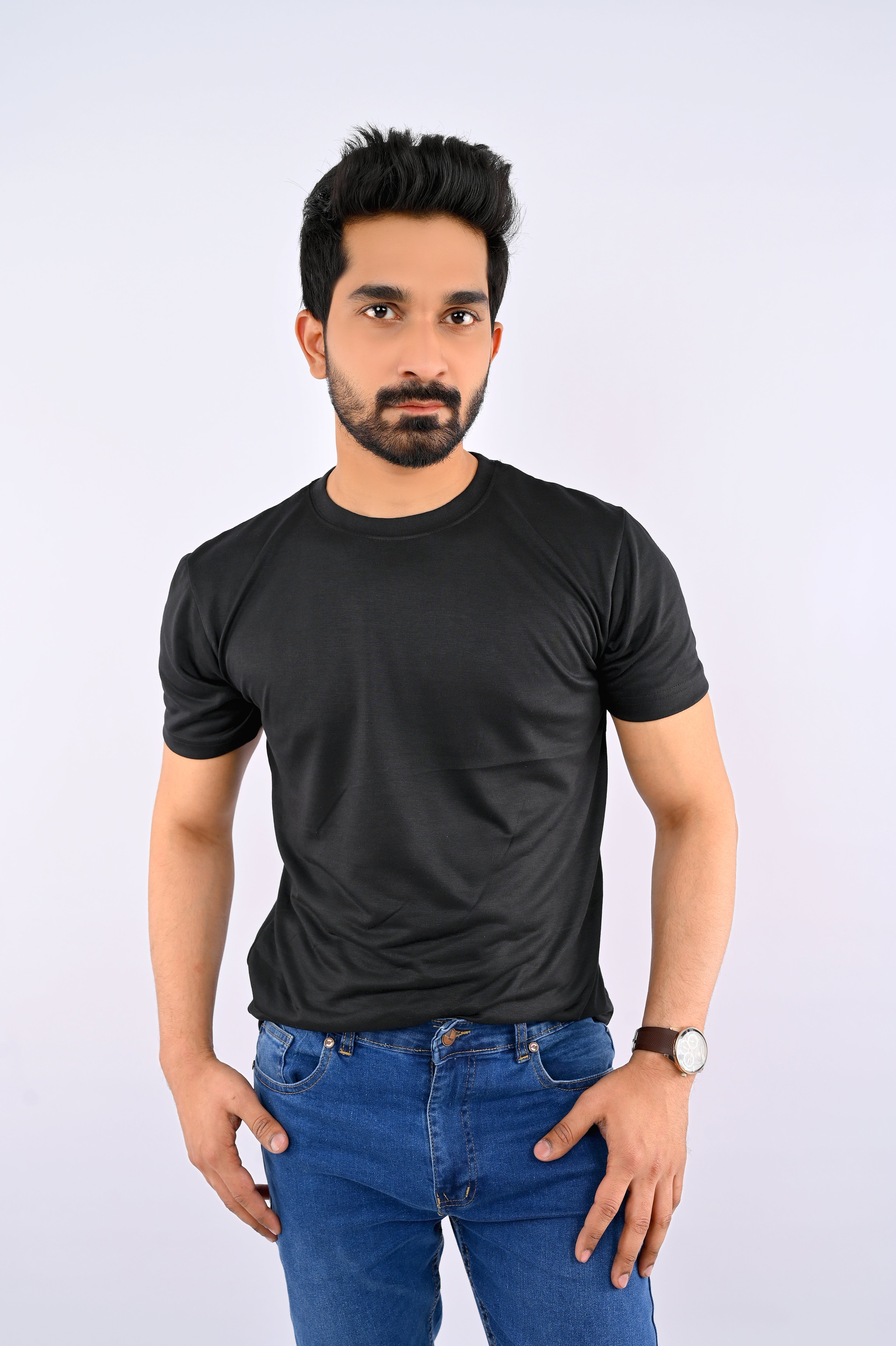 Signature Black Round Neck