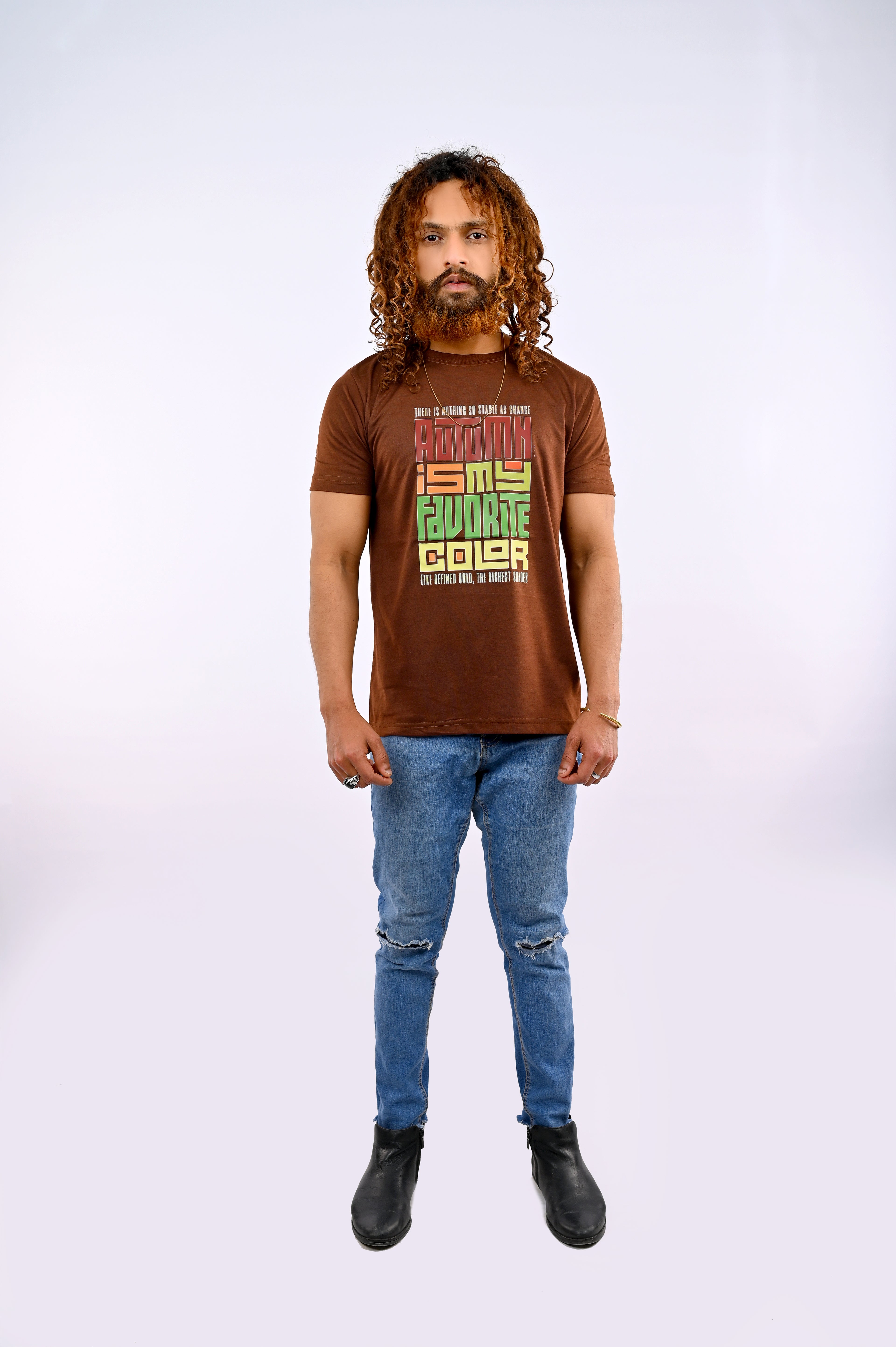 Brown Printed T-Shirt