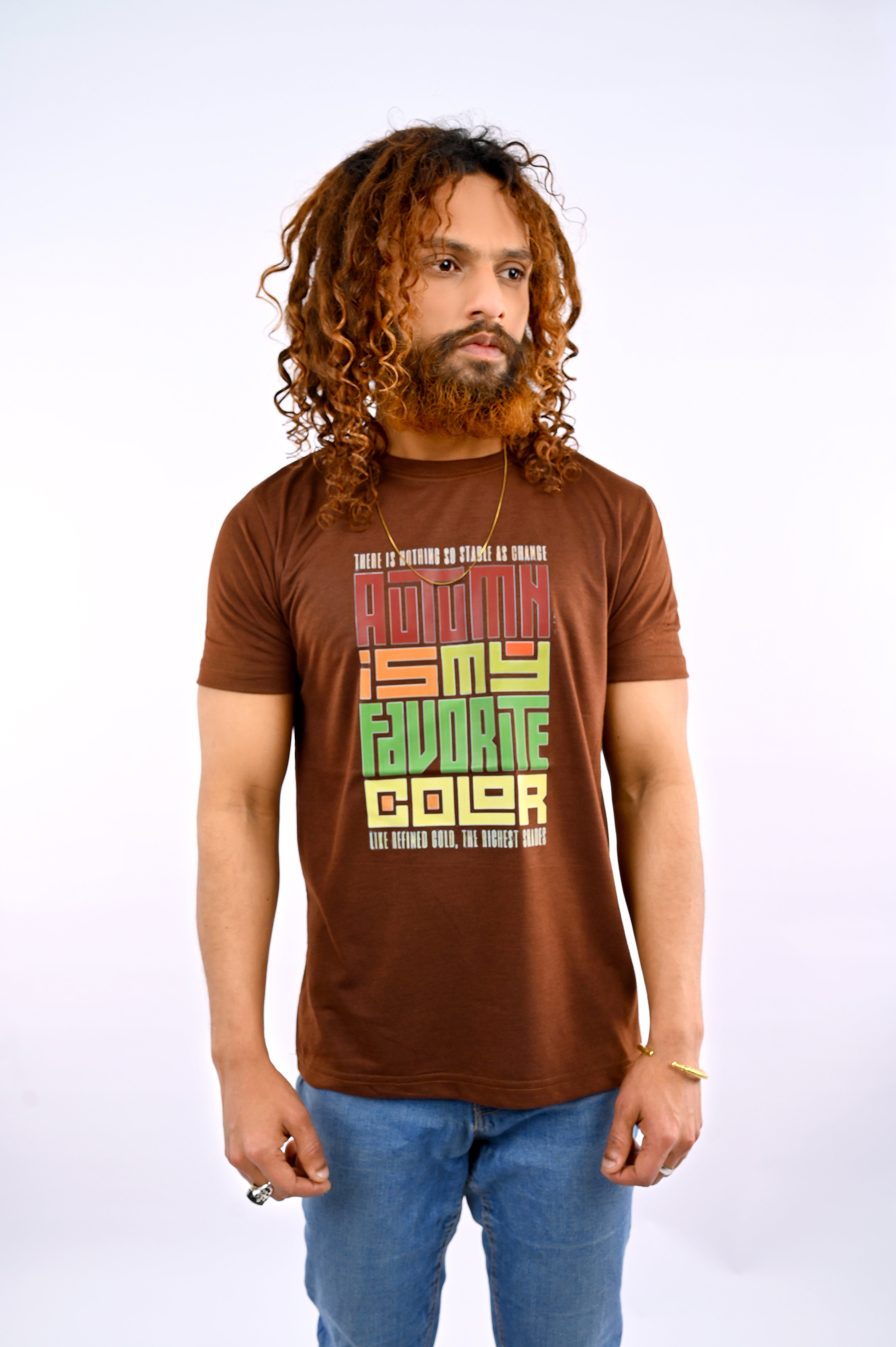 Brown Printed T-Shirt