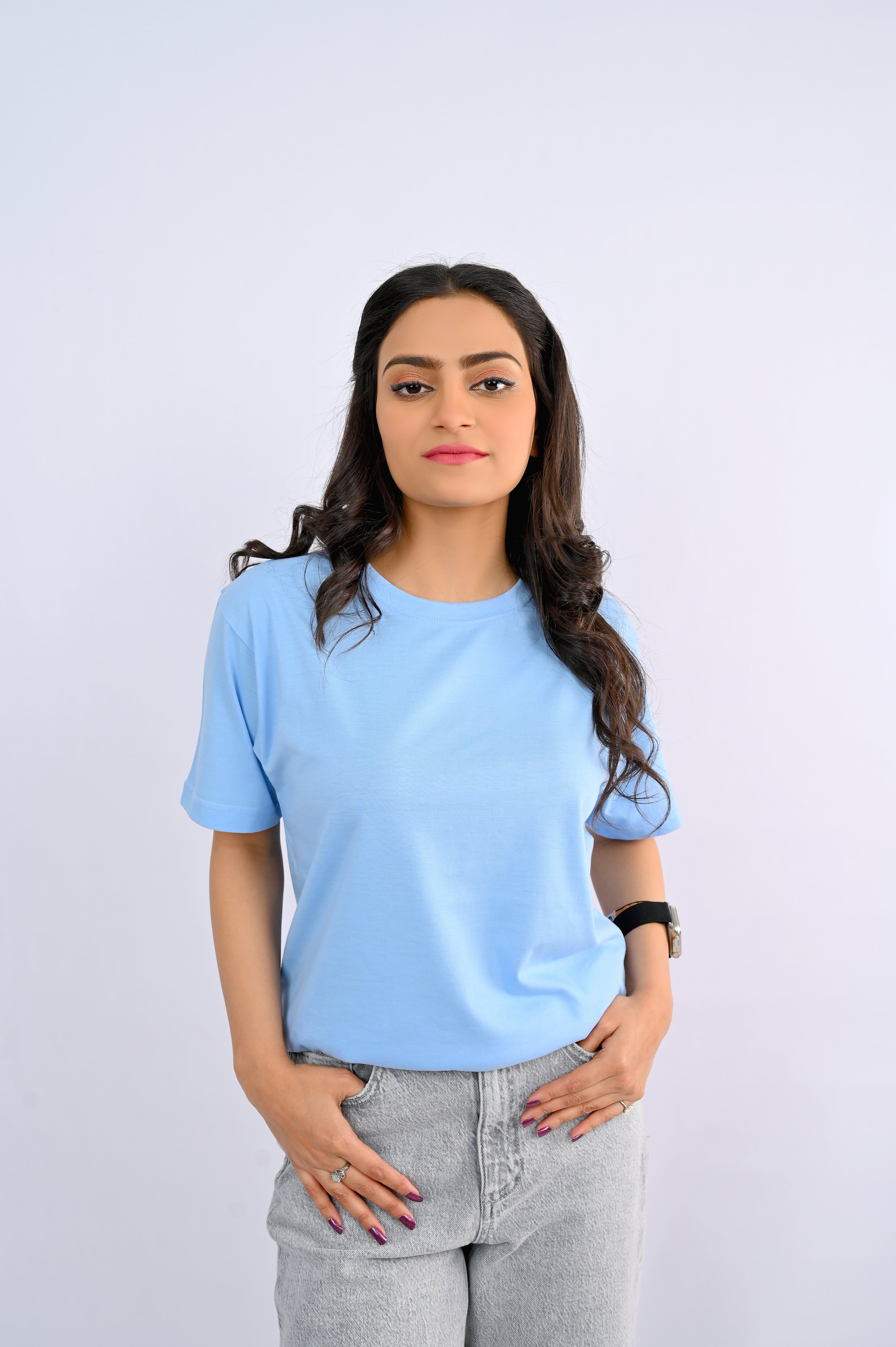 Sky Blue Round Neck