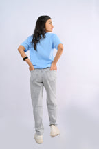 Sky Blue Round Neck