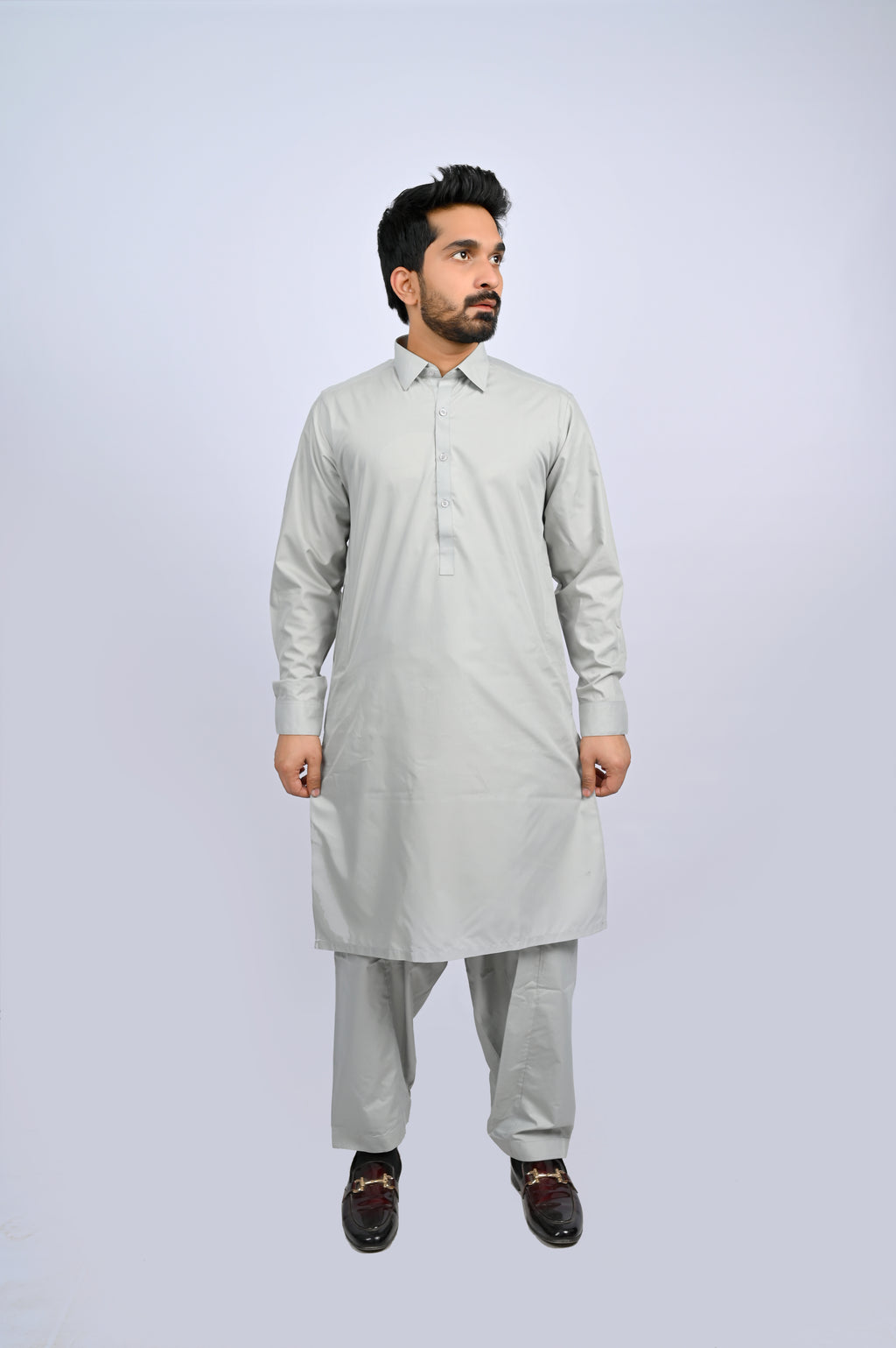 Ash Grey Shalwar Kameez