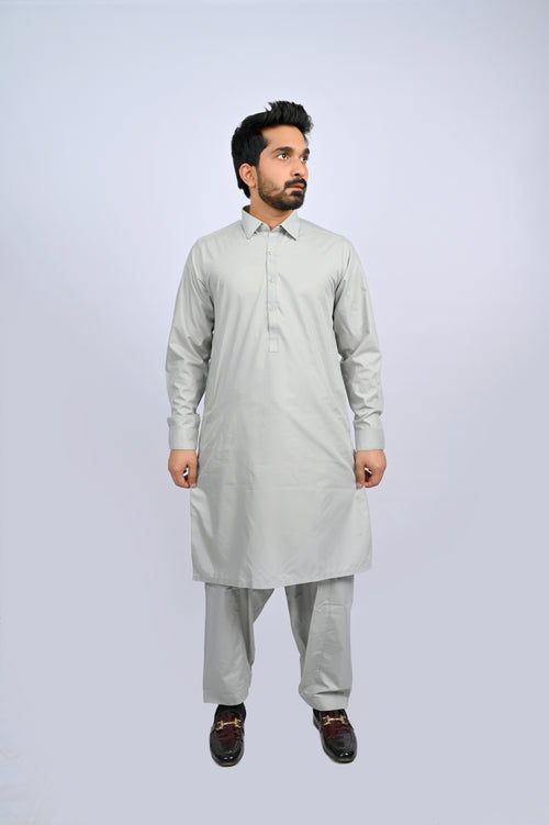 Ash Grey Shalwar Kameez