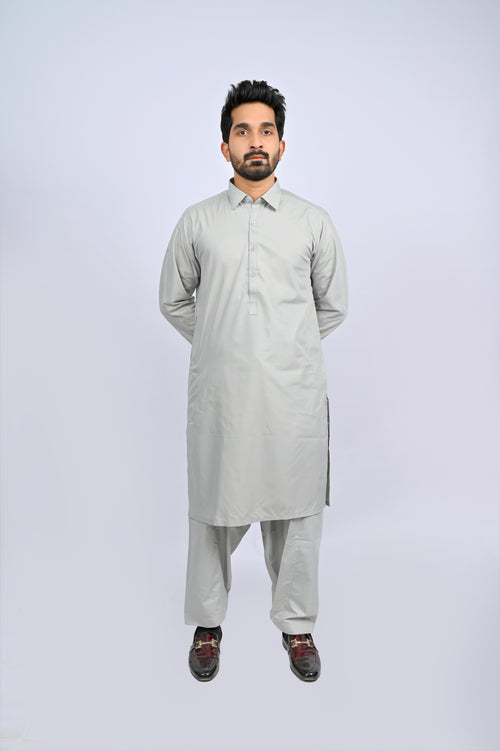 Ash Grey Shalwar Kameez