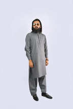 Grey Metallic Shalwar Kameez