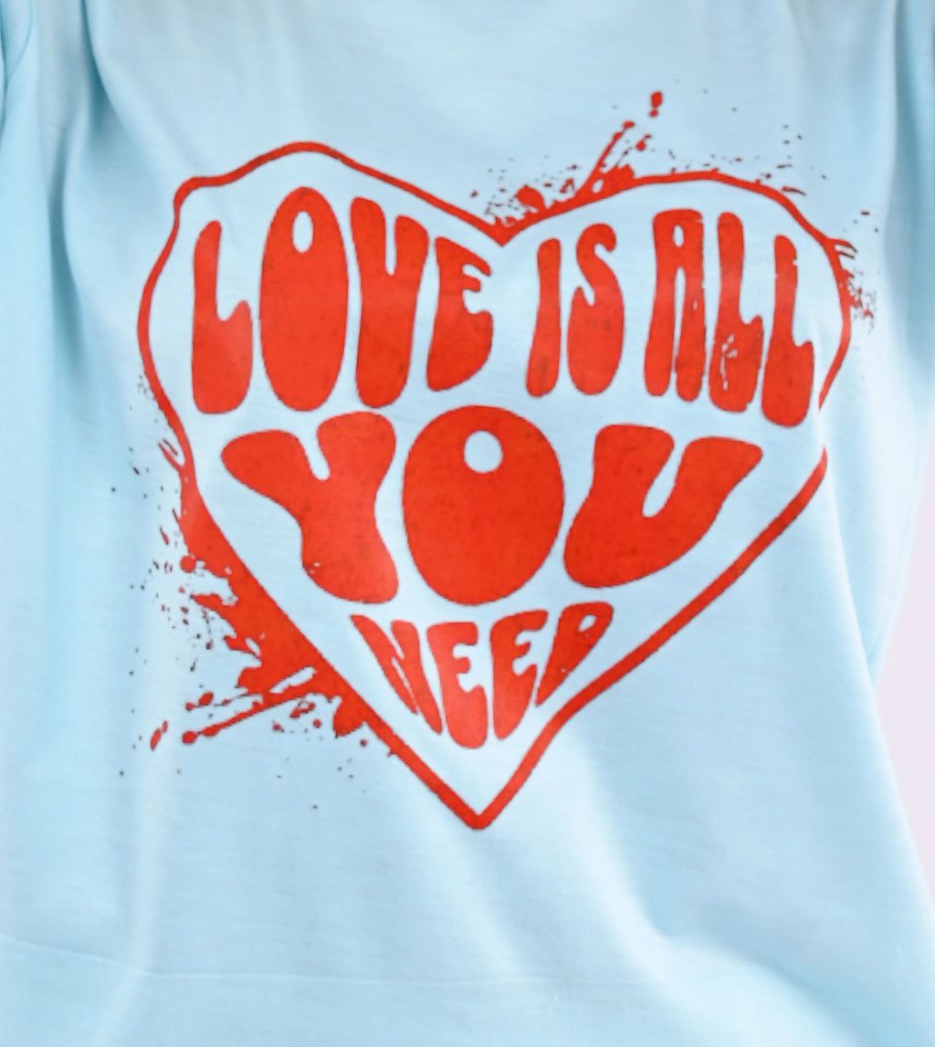 Sky Blue Printed T-Shirt