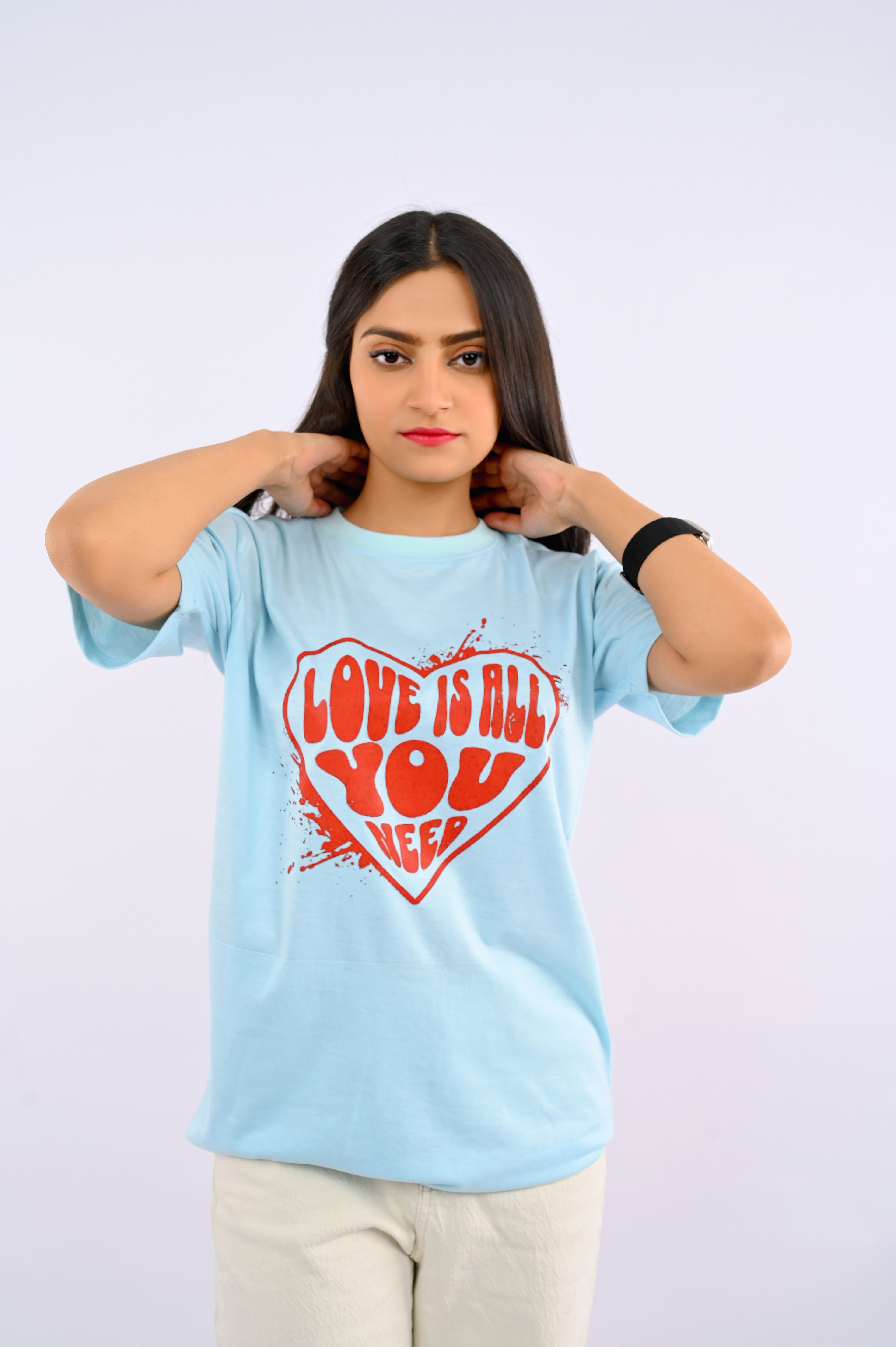 Sky Blue Printed T-Shirt