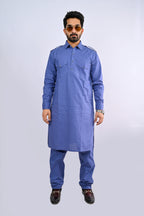 Blue Two Pocket Shalwar Kameez