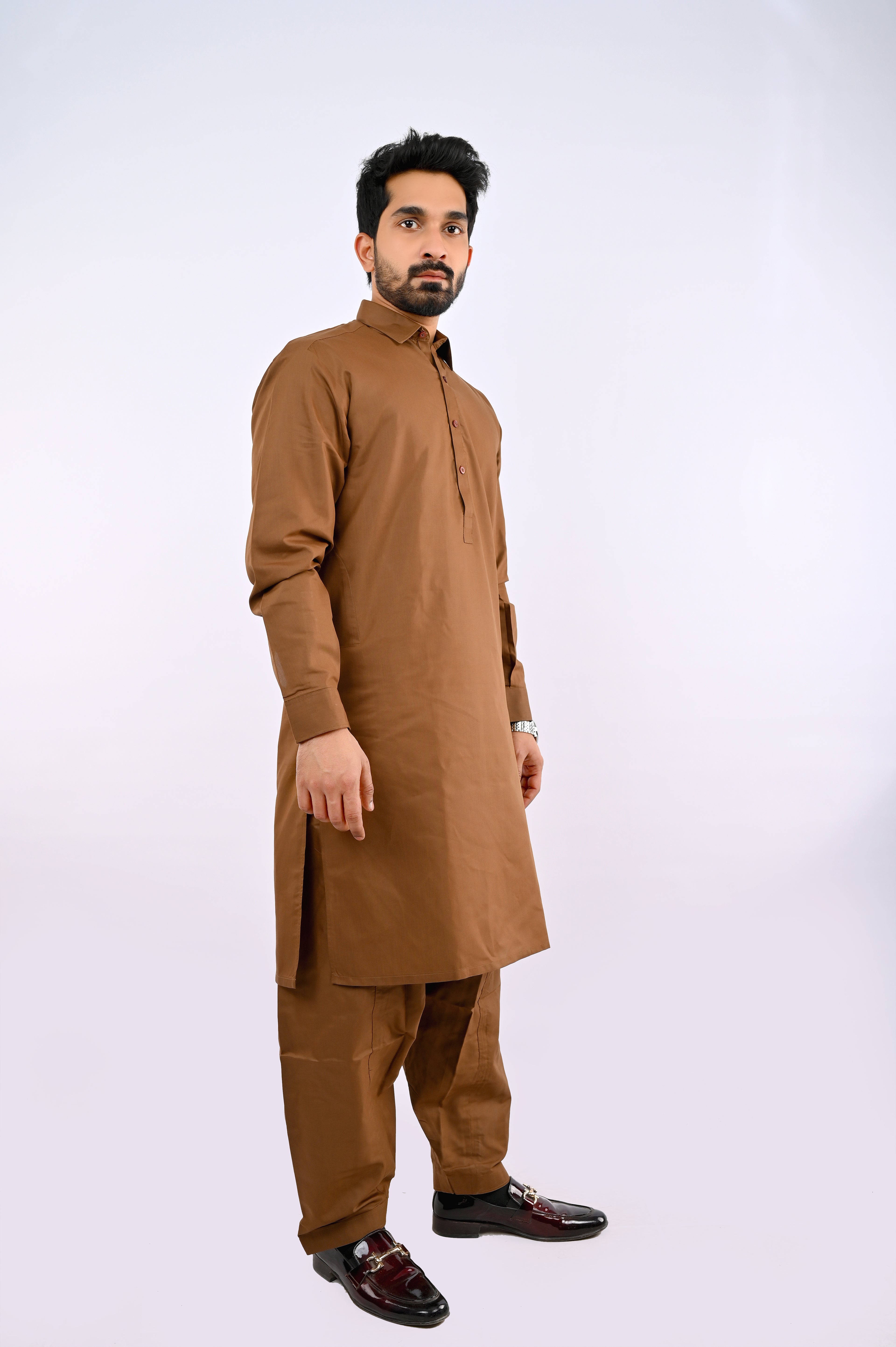 Dark Brown Shalwar Kameez
