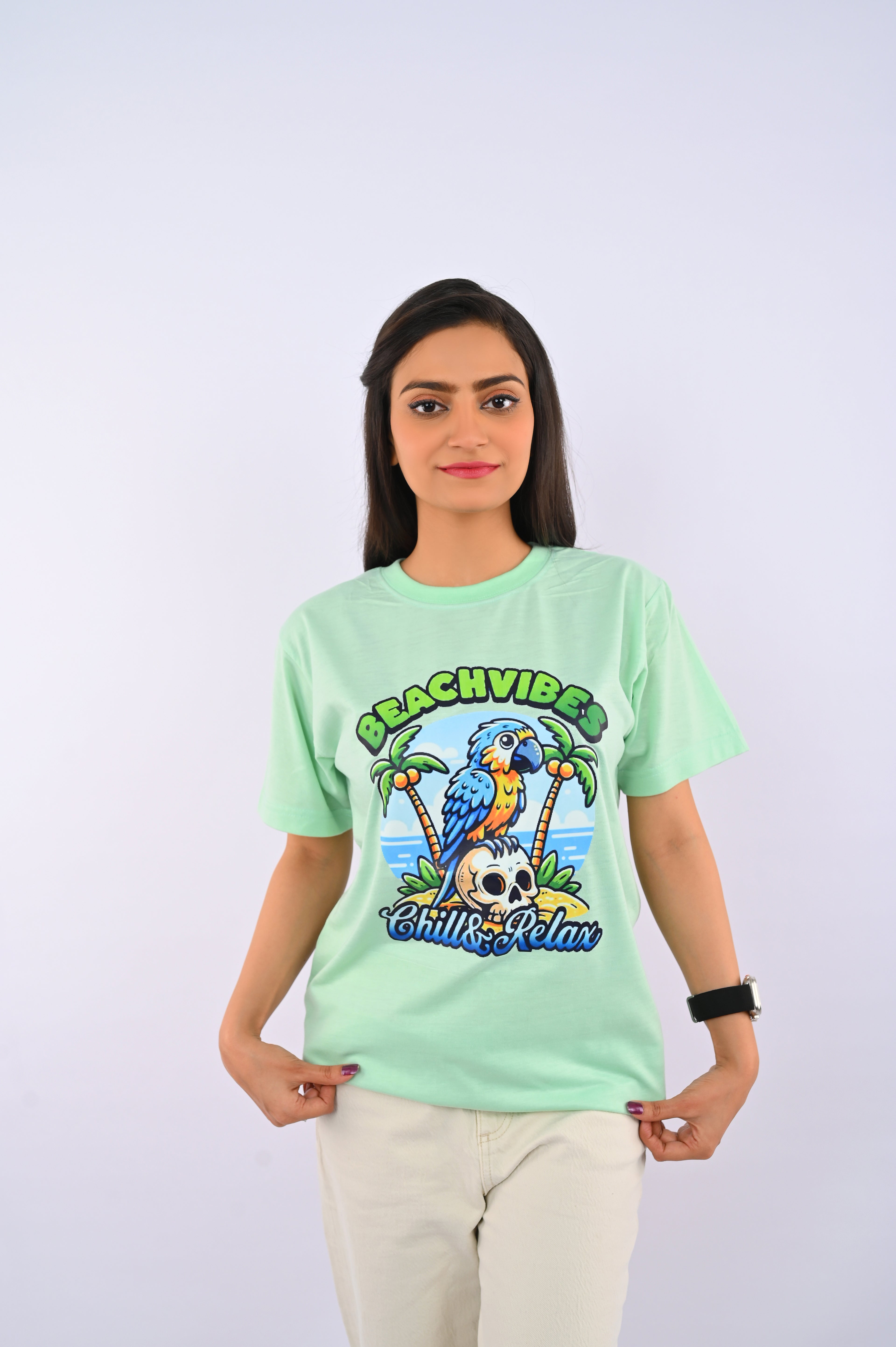Sea Green Printed T-Shirt