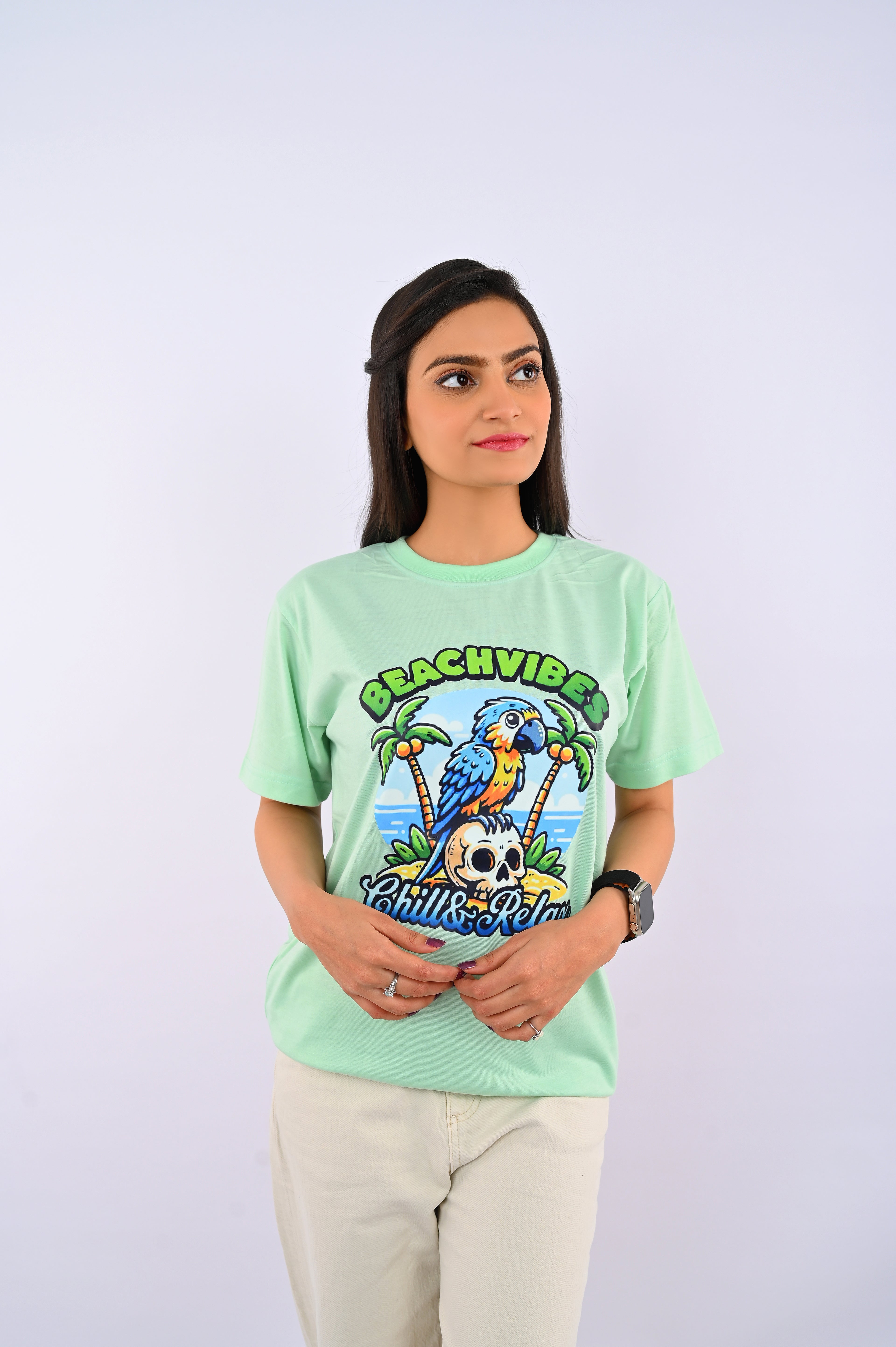 Sea Green Printed T-Shirt