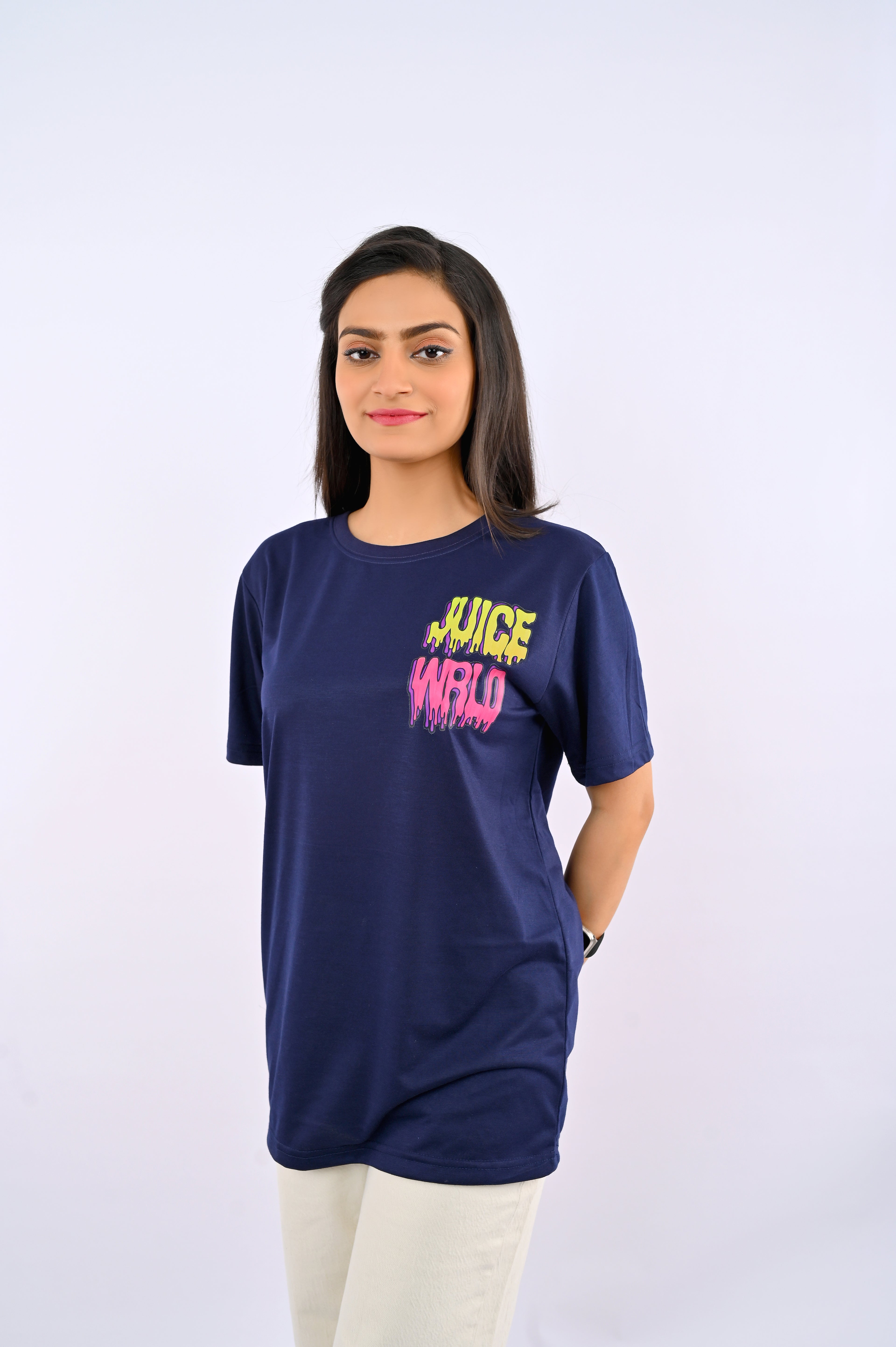 Navy Blue Printed T-Shirt