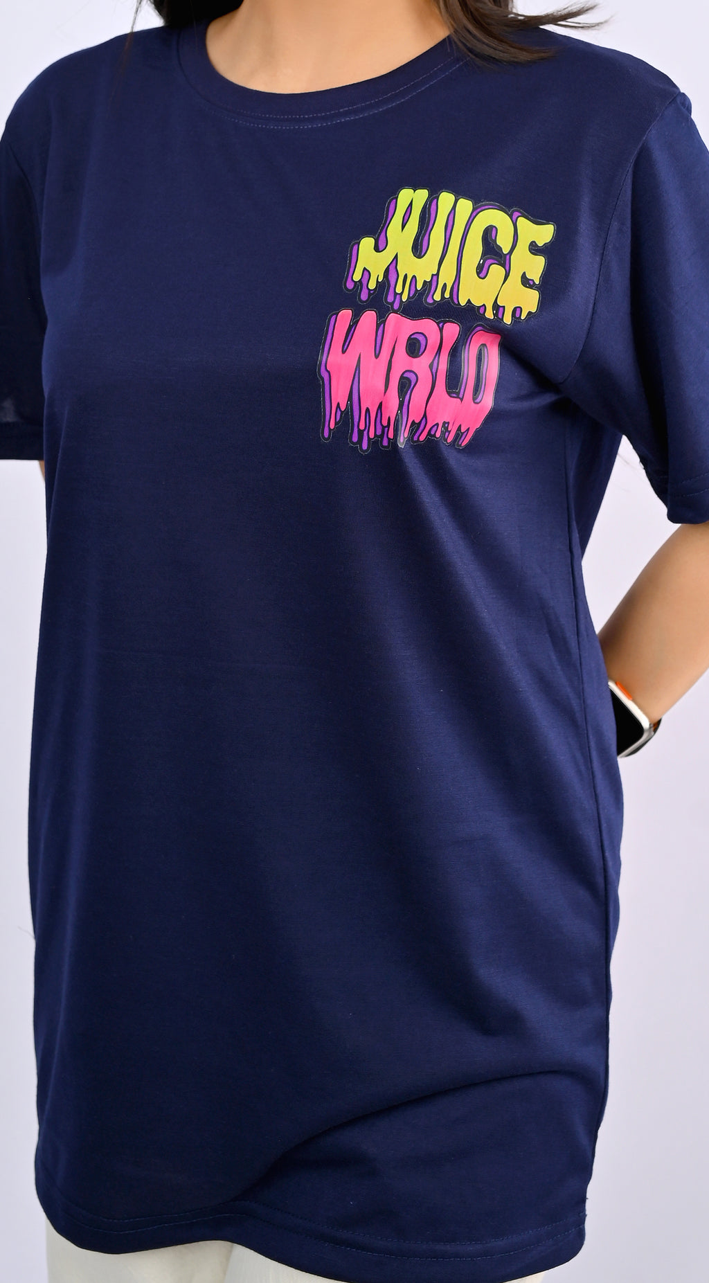 Navy Blue Printed T-Shirt