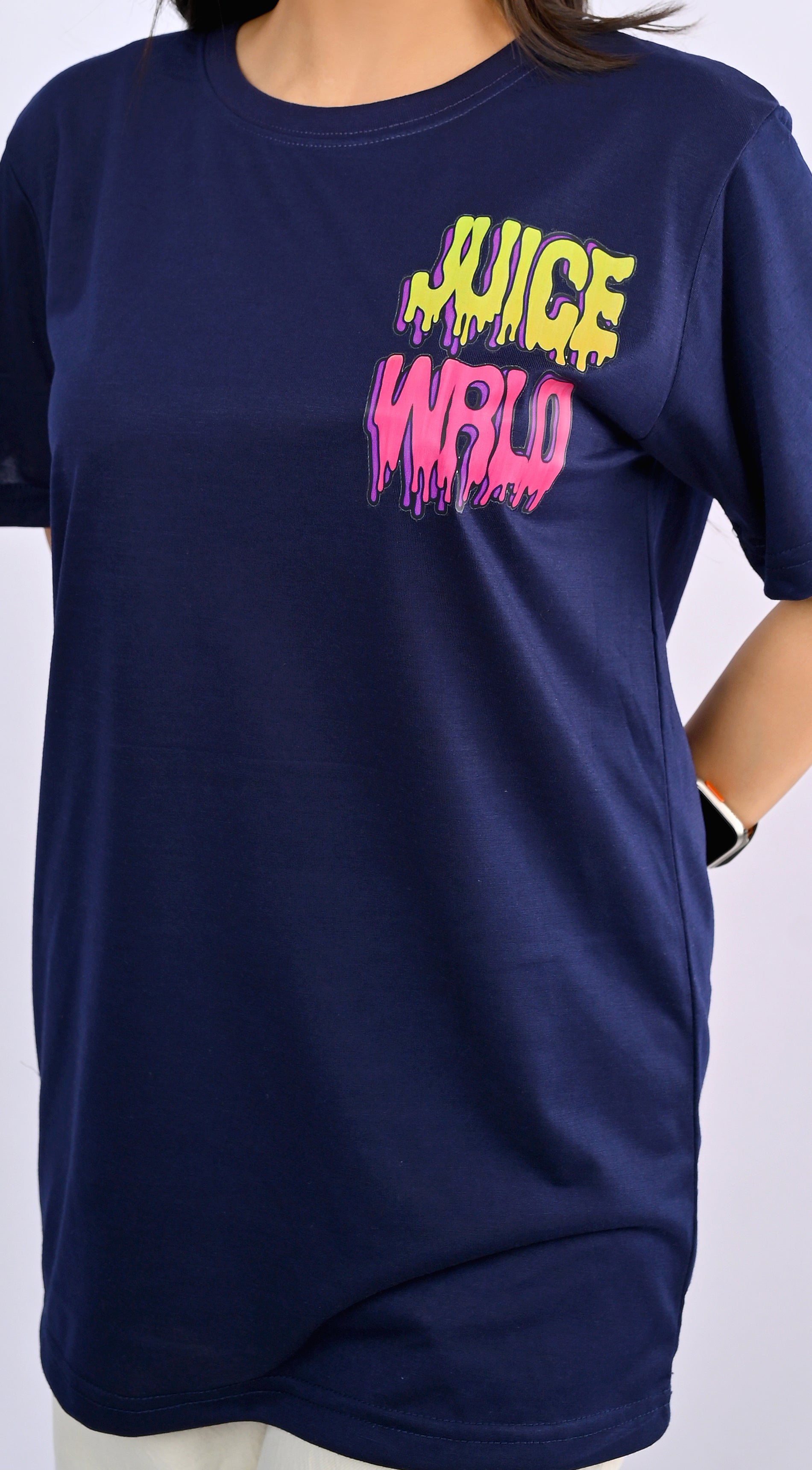 Navy Blue Printed T-Shirt