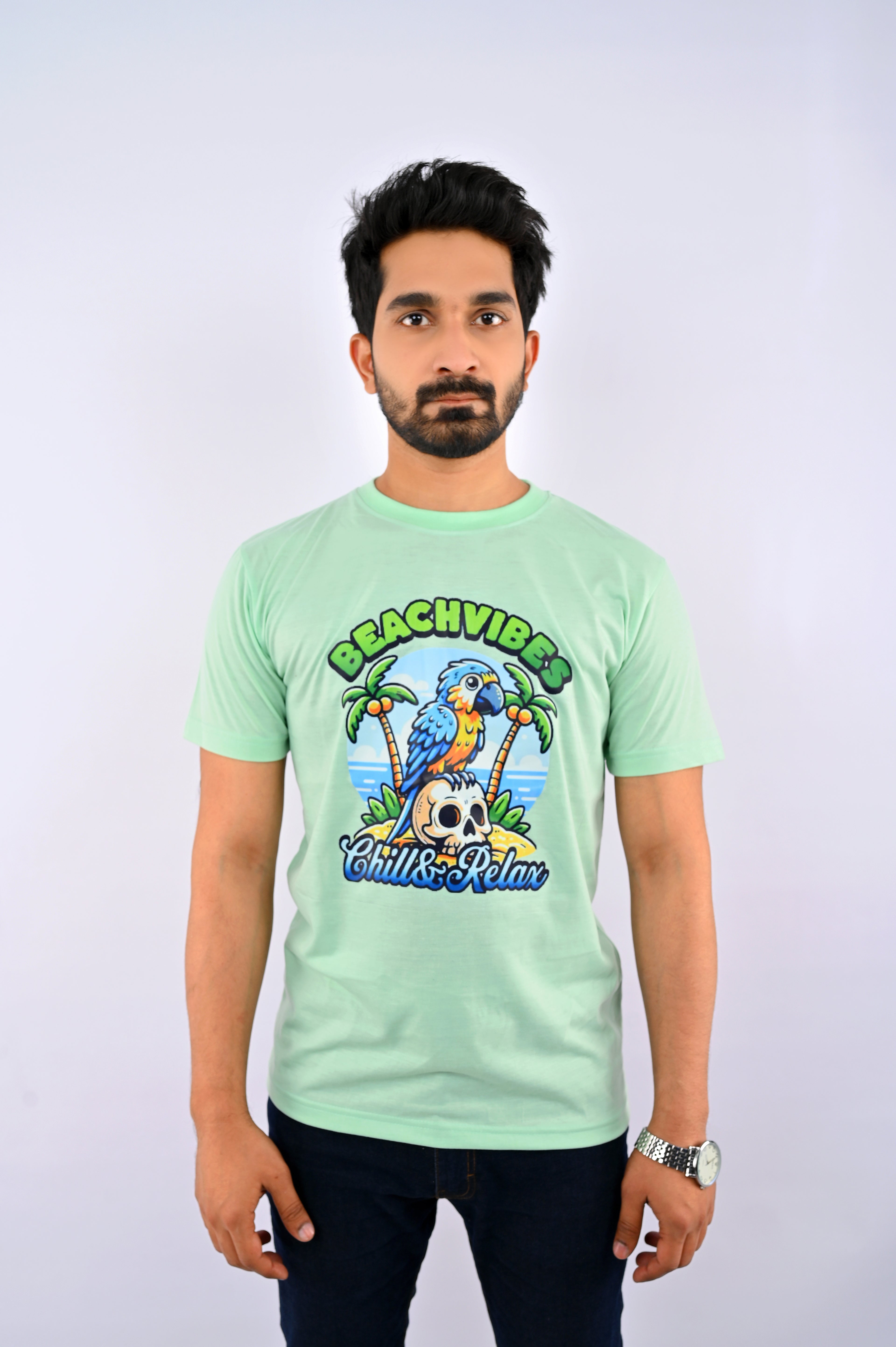 Beach Vibes on Sea Green T-Shirt