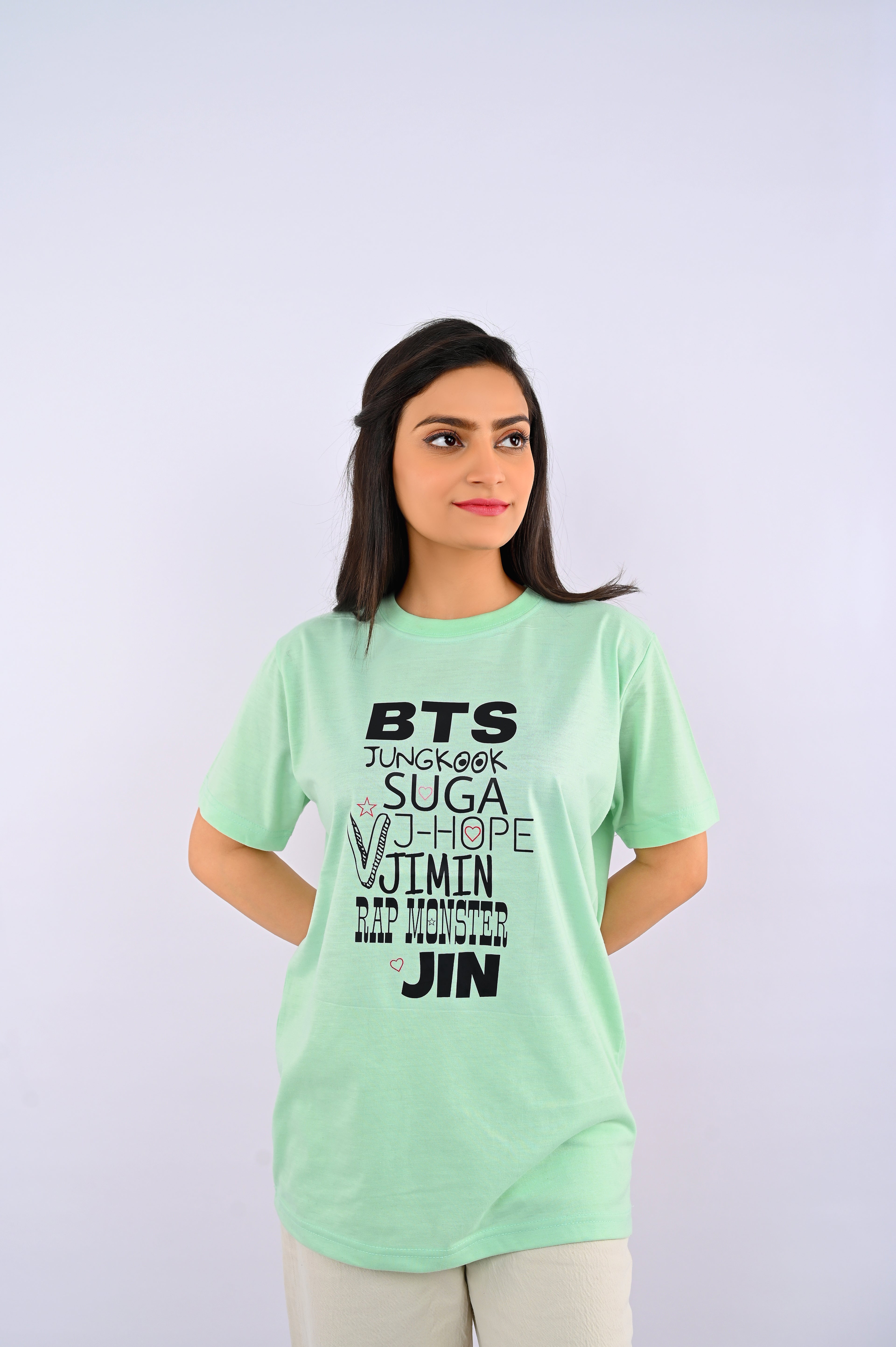 Tea Green Printed T-Shirt