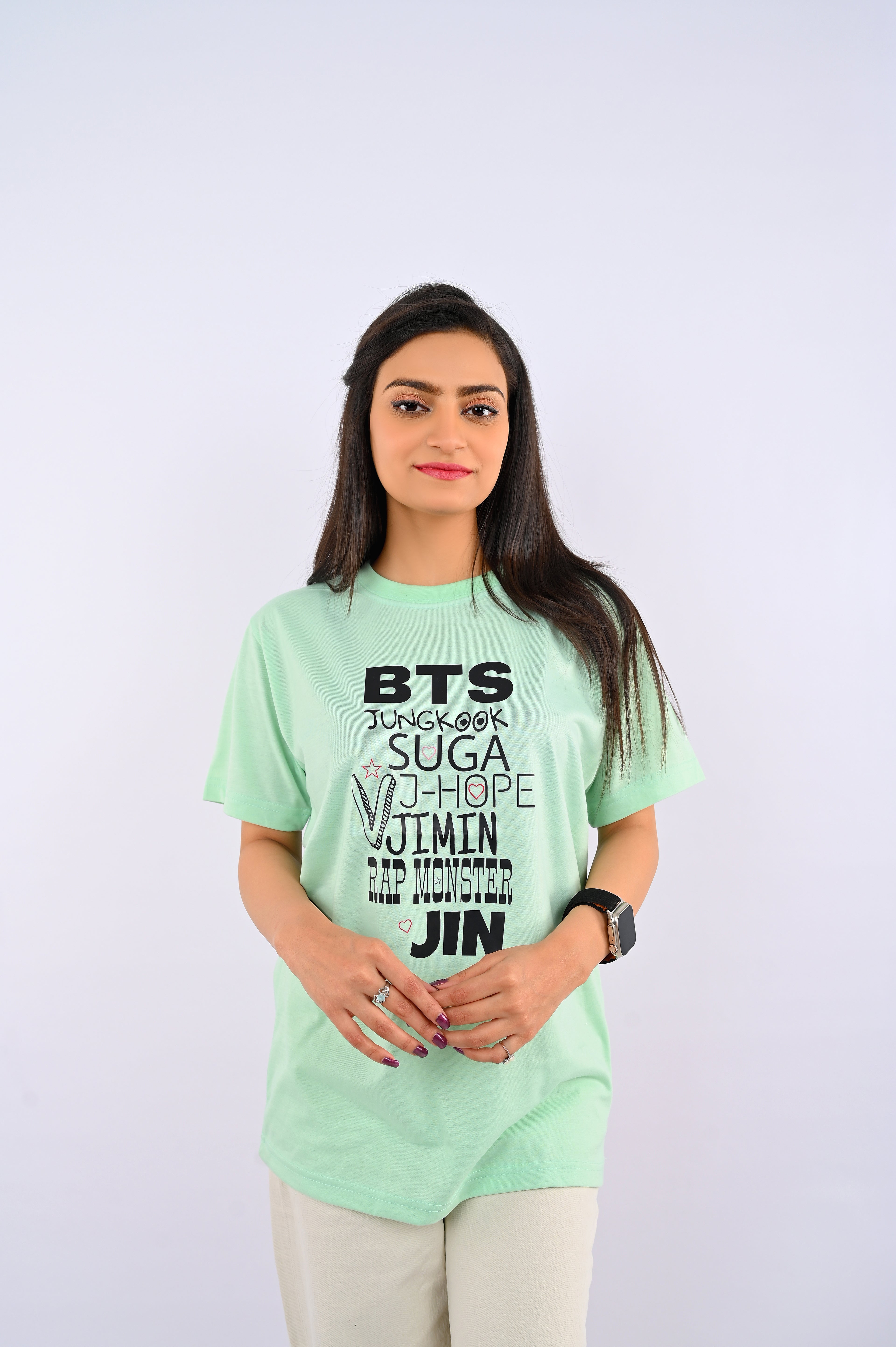 Tea Green Printed T-Shirt