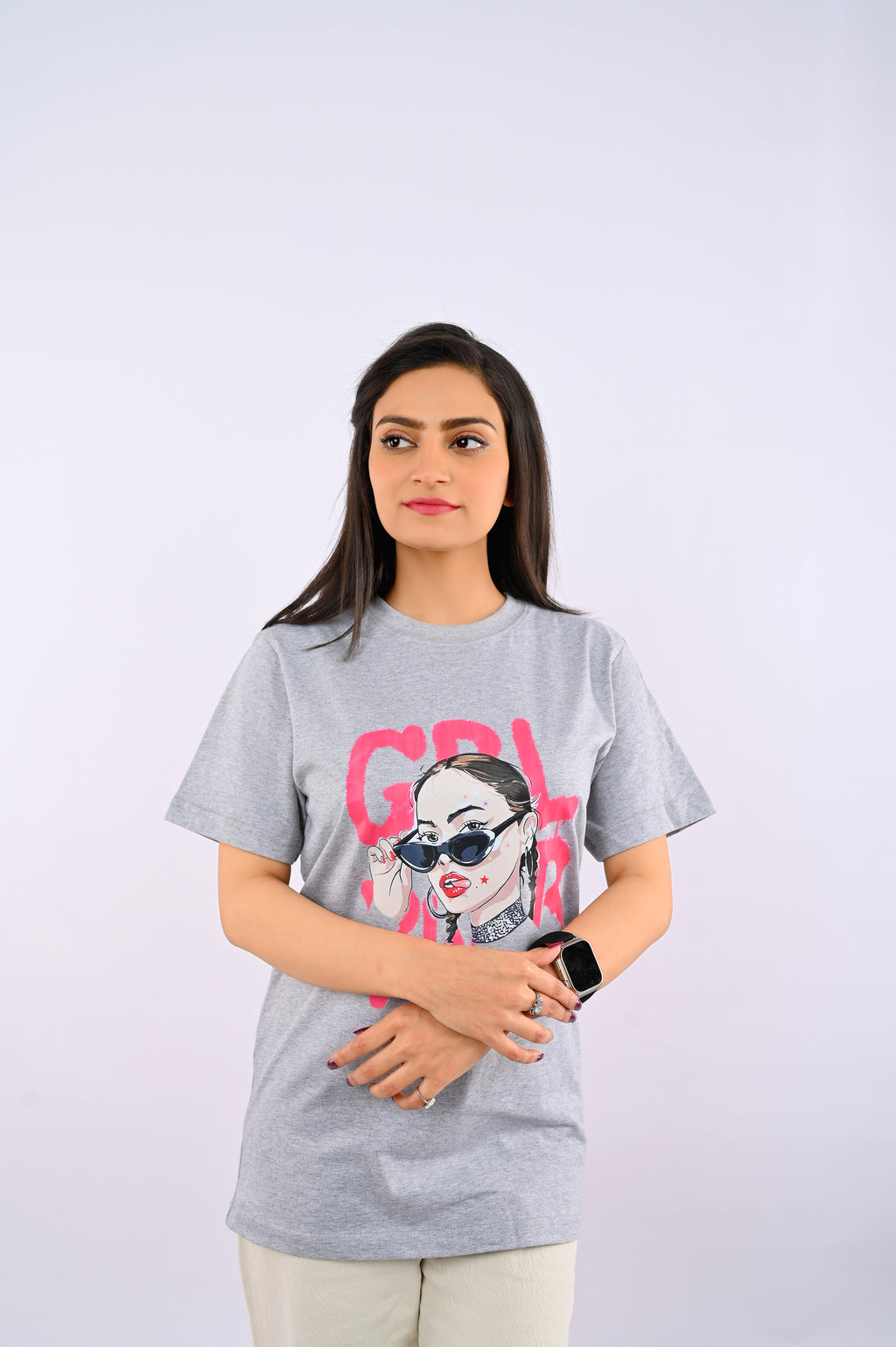 Space Grey Printed T-Shirt