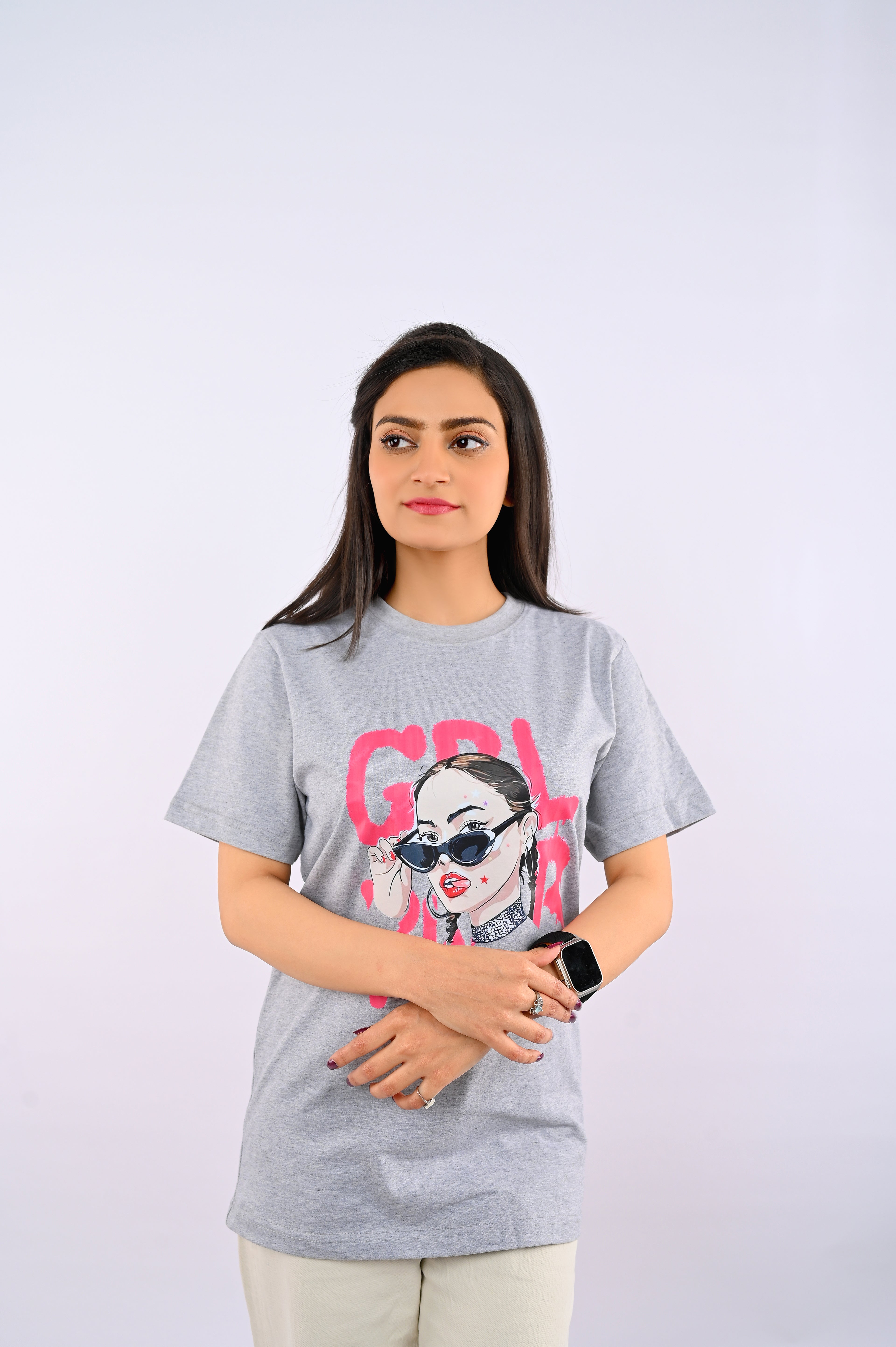 Space Grey Printed T-Shirt