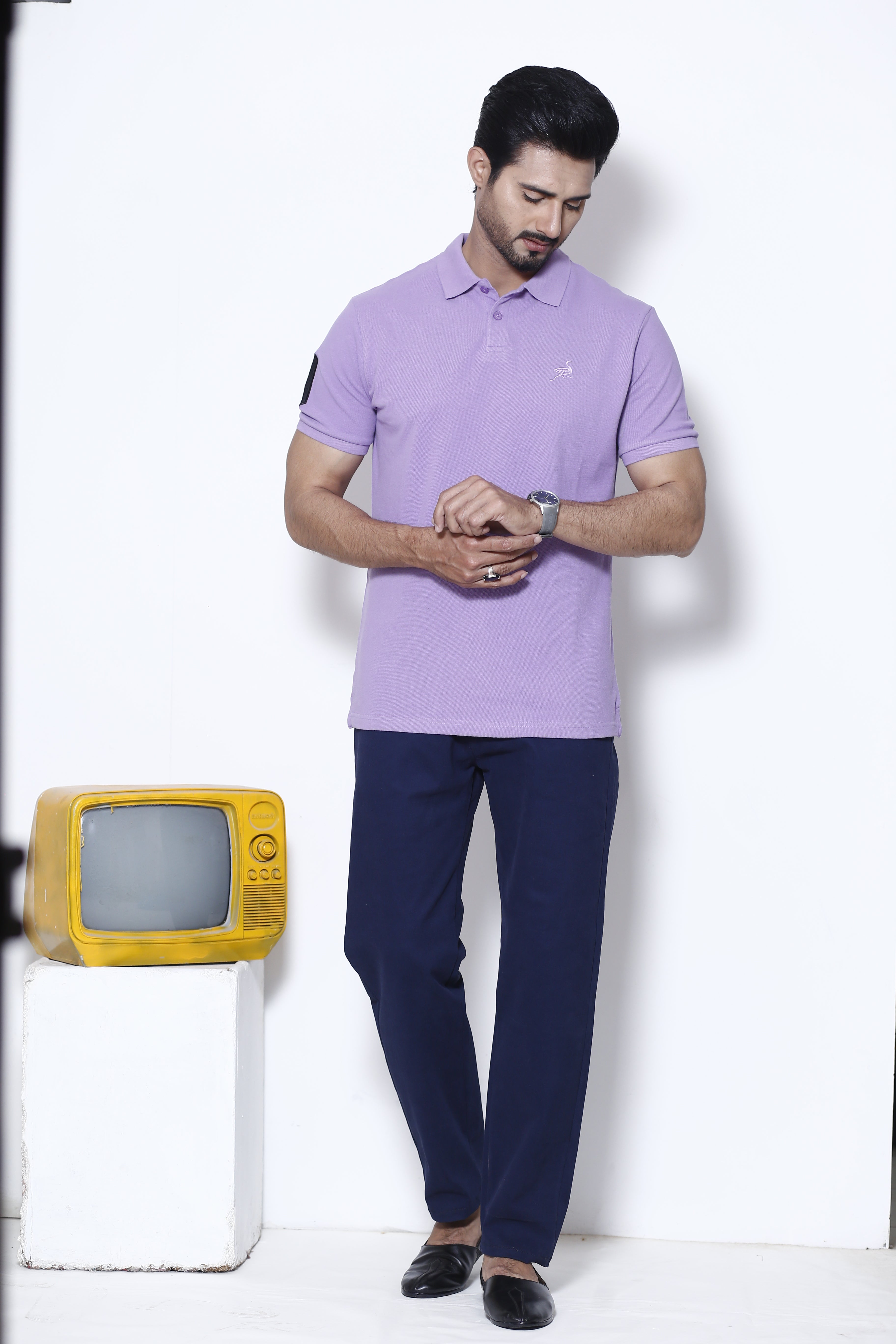 Purple Ostrich Signature Polo