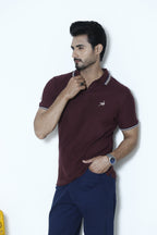 Maroon Ostrich Signature Polo