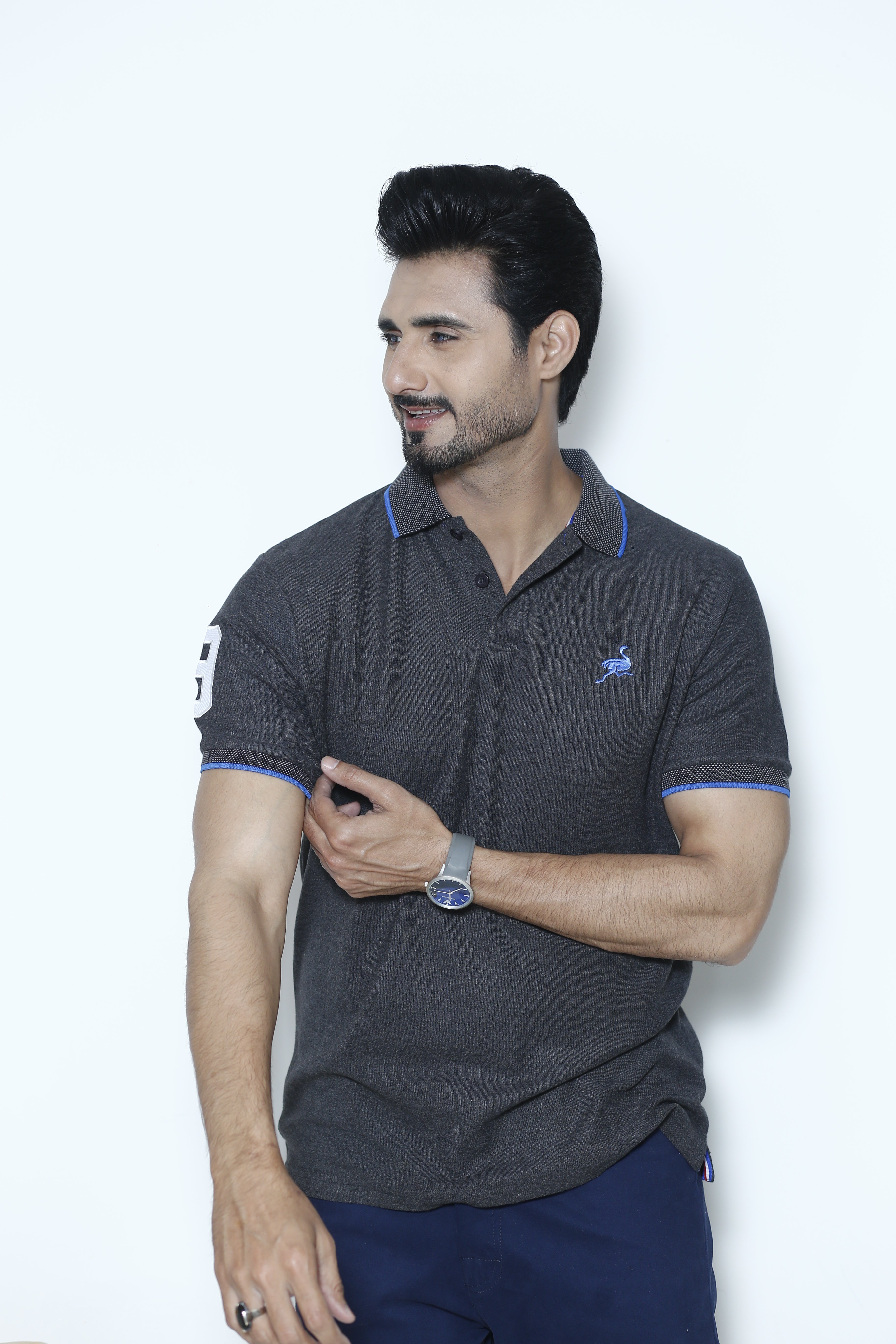 Charcoal Grey Ostrich Signature Polo