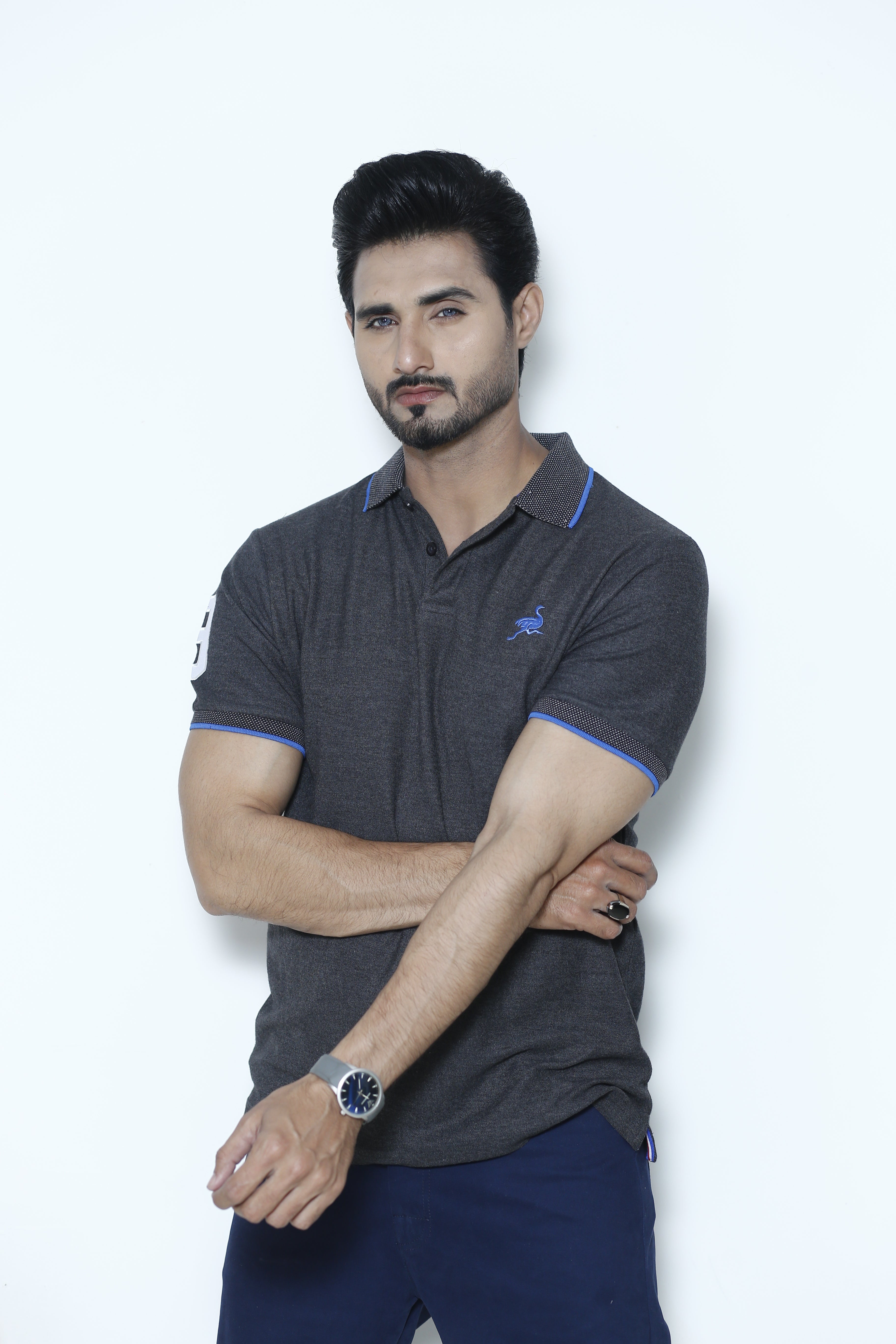 Charcoal Grey Ostrich Signature Polo