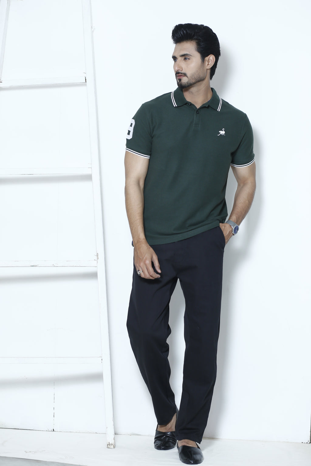 Bottle Green Ostrich Signature Polo