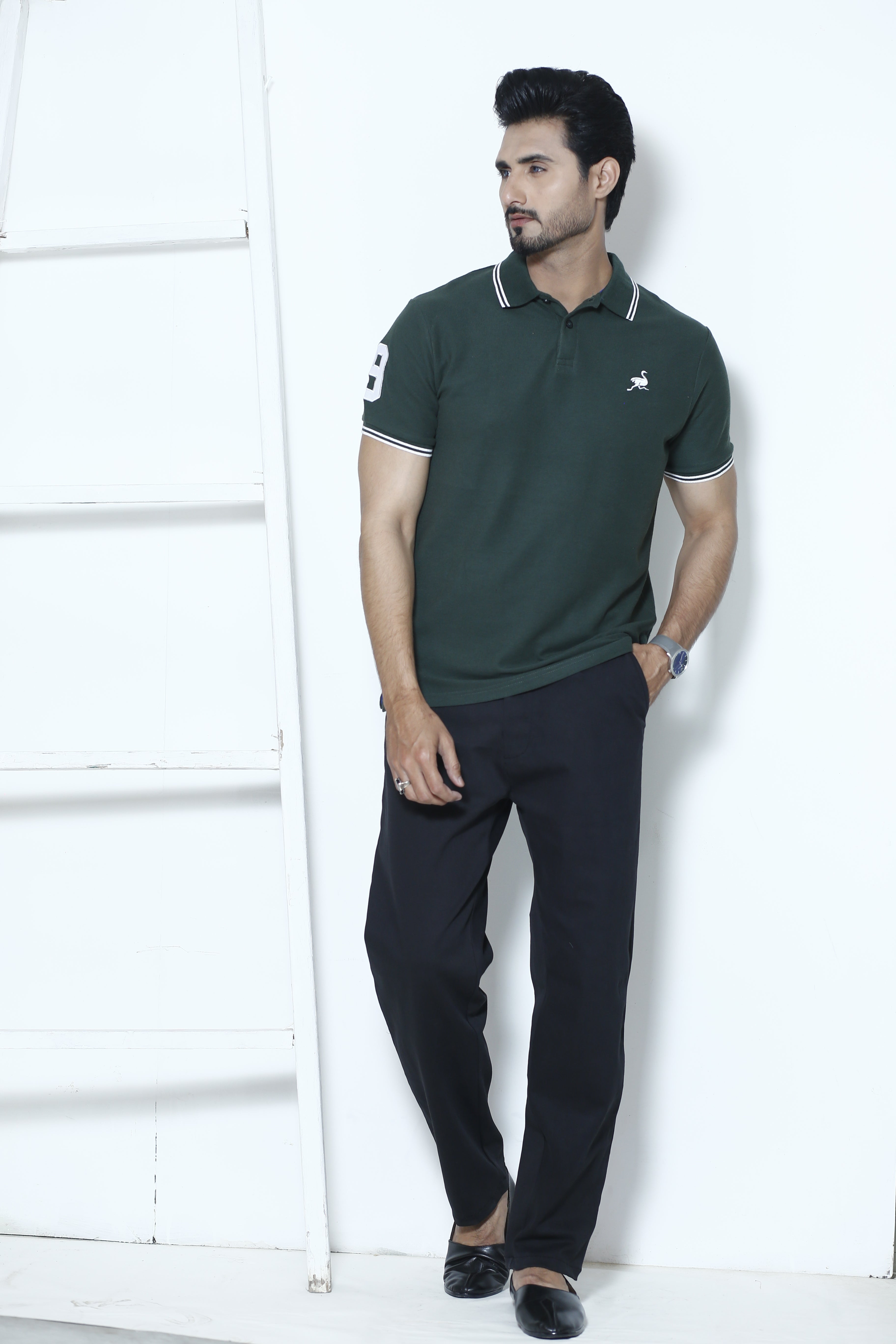 Bottle Green Ostrich Signature Polo