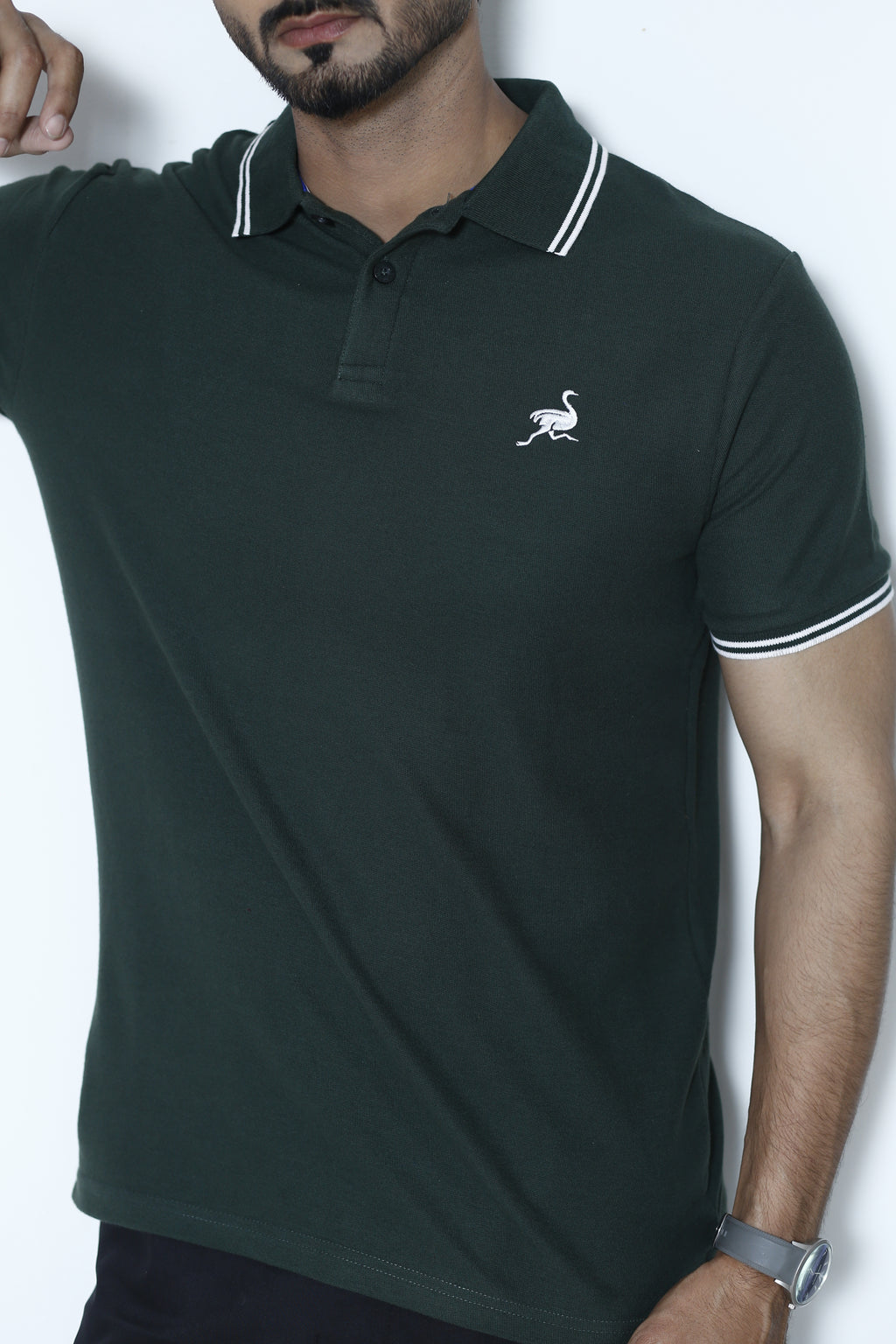 Bottle Green Ostrich Signature Polo