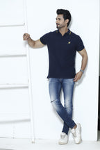 Navy Blue Ostrich Signature Polo