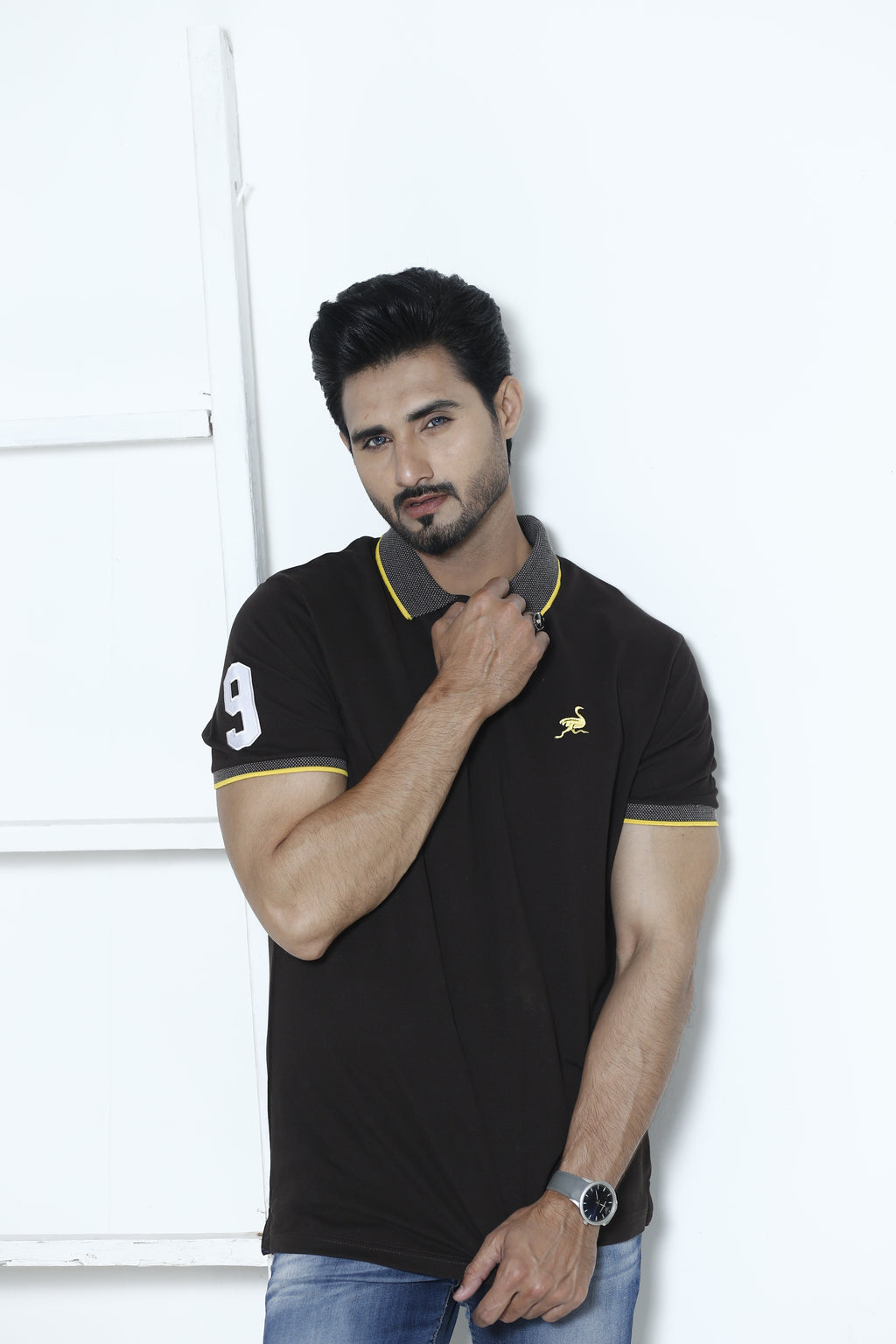Dark Brown Ostrich Signature Polo