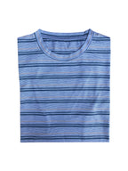 Round Neck Striped T-Shirt - Blue