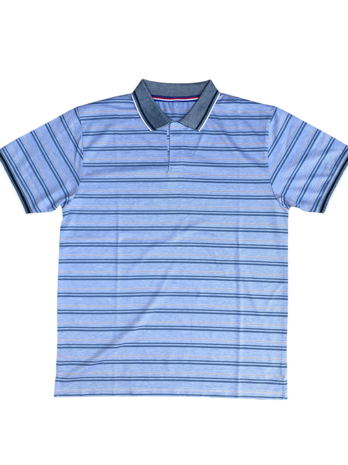 Striped Premium Polo Blue