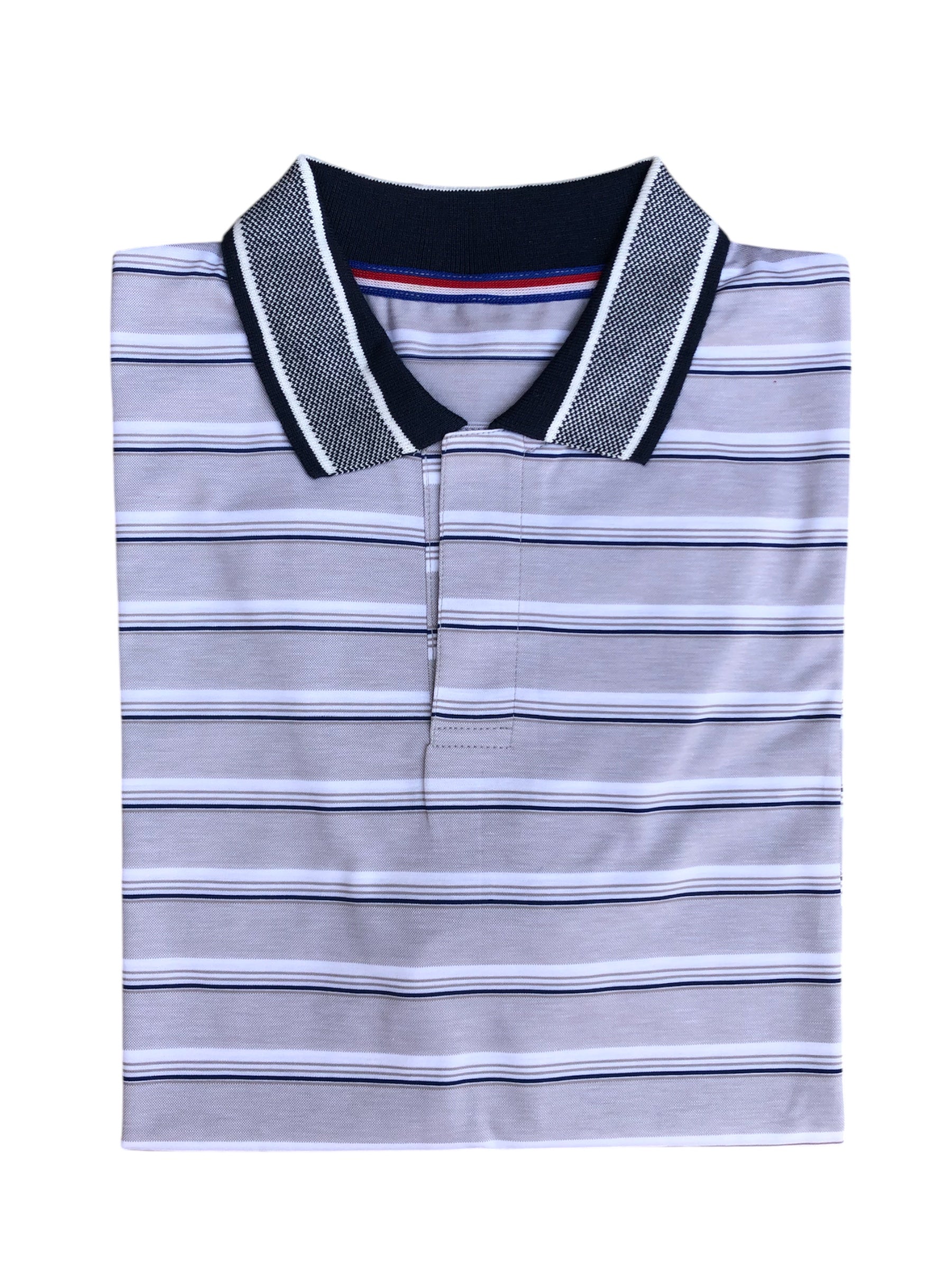 Striped Premium Polo Grey
