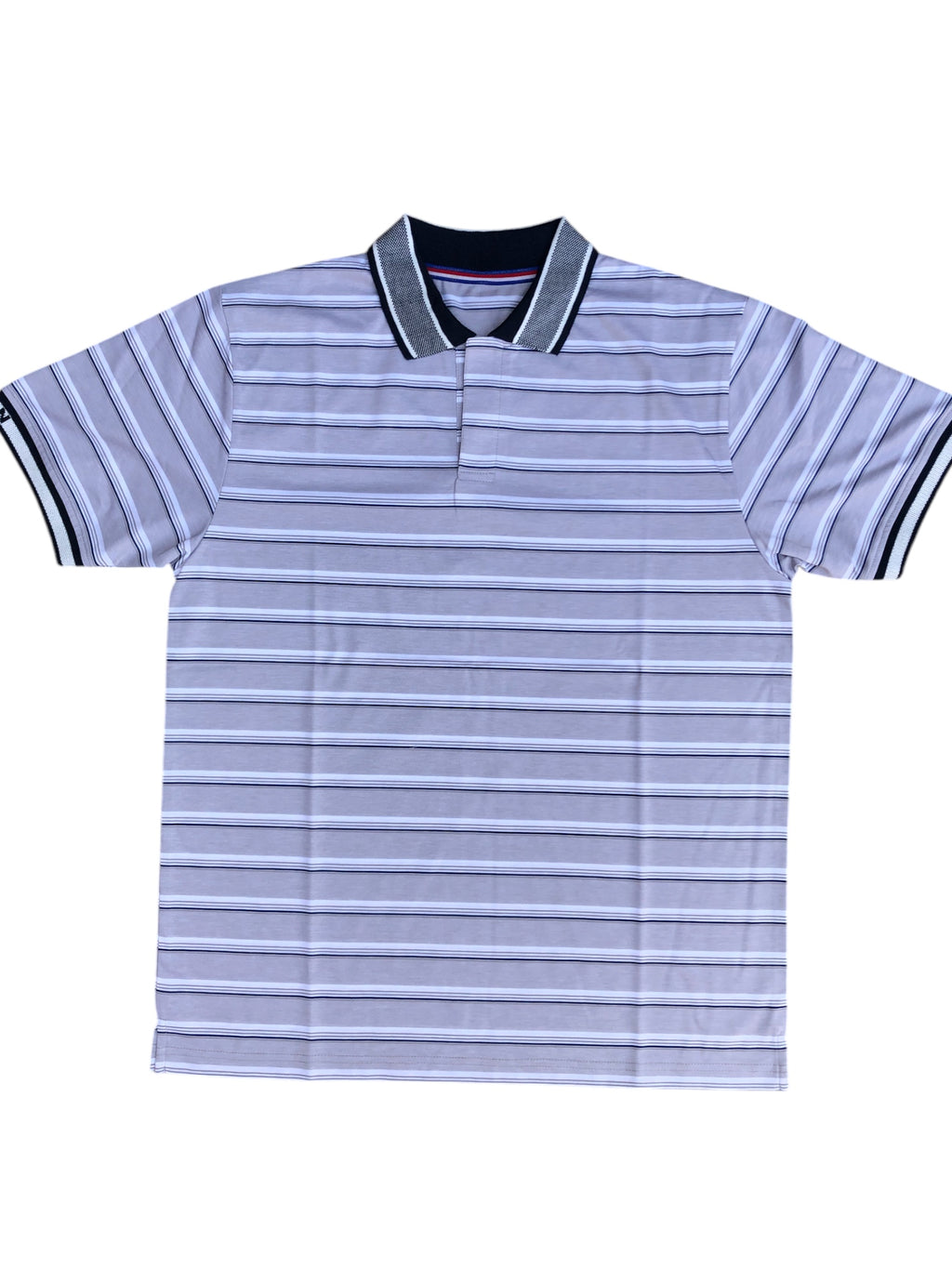 Striped Premium Polo Grey