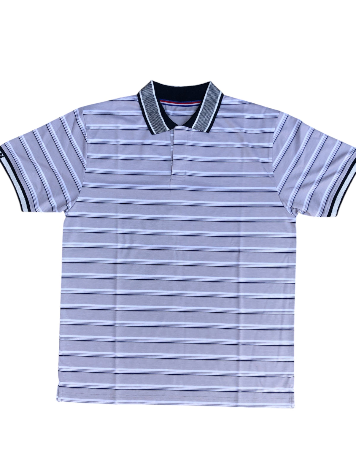 Striped Premium Polo Grey