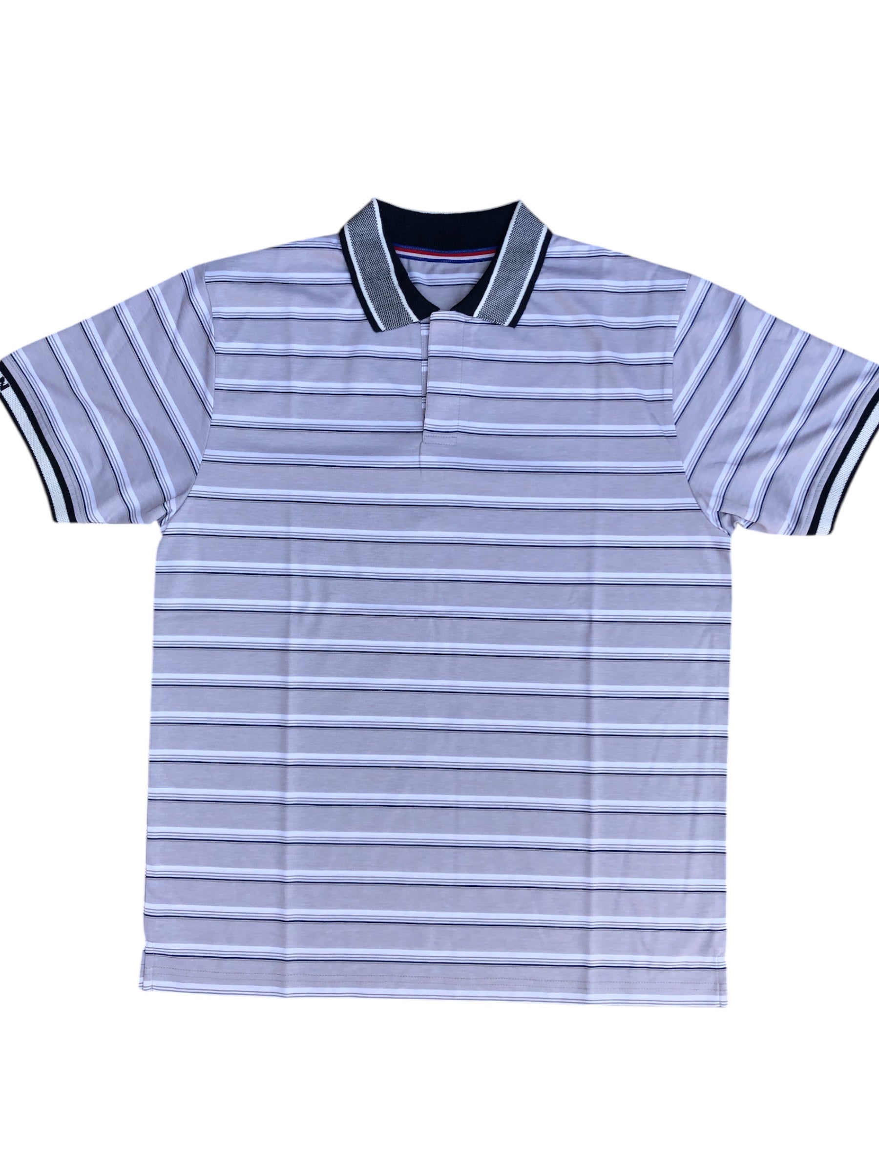 Striped Premium Polo Grey